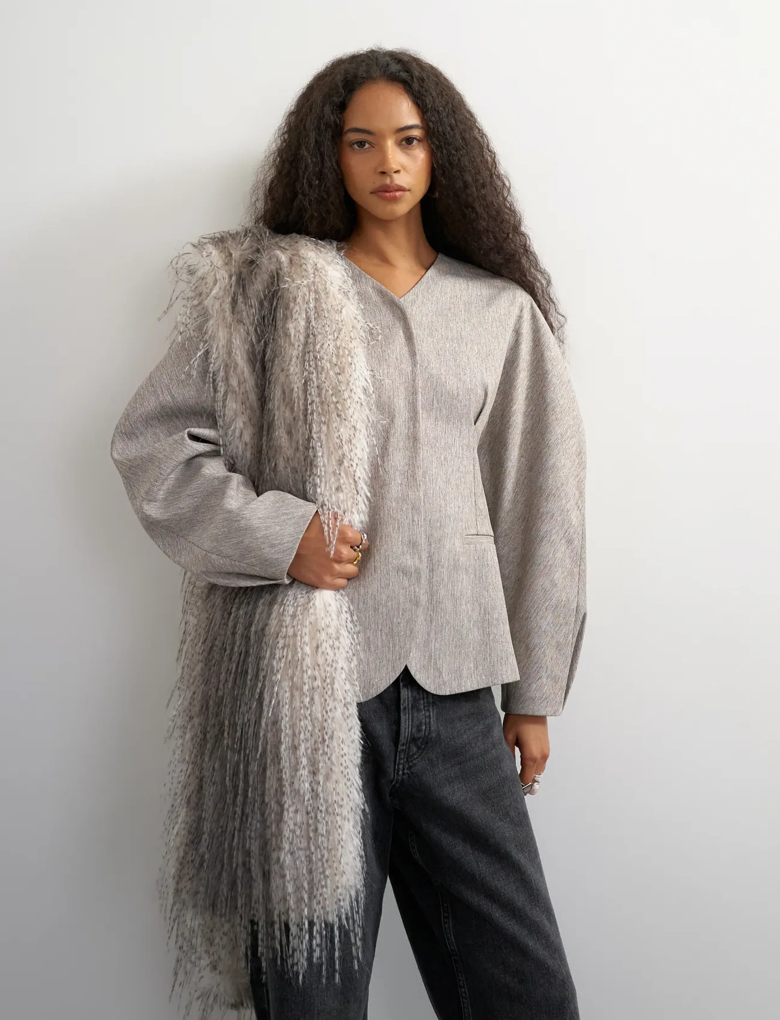 Topshop - TSTONA COLLARLESS BLAZER WVN - einreihige blazer - simply taupe - 3