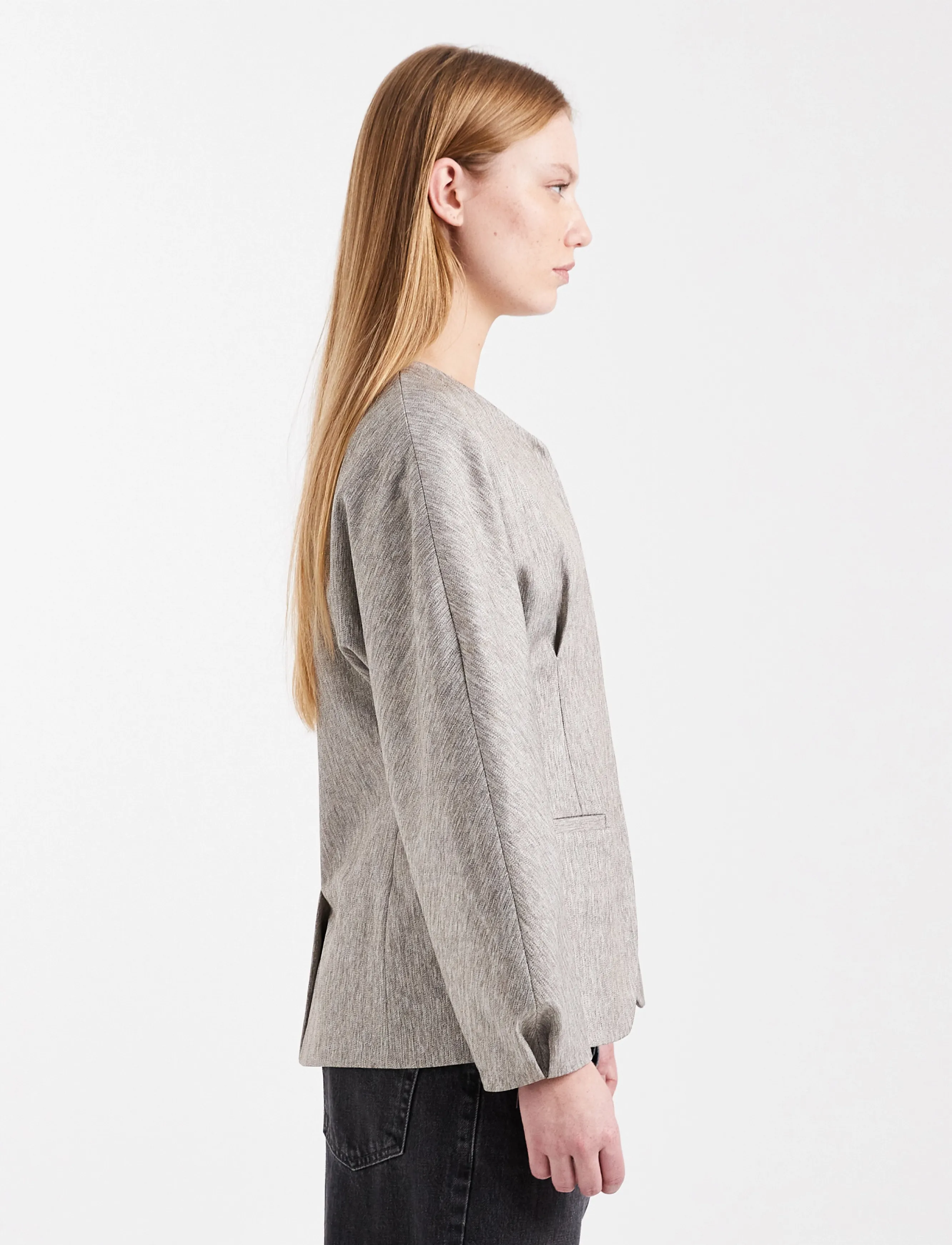 Topshop - TSTONA COLLARLESS BLAZER WVN - simply taupe - 4