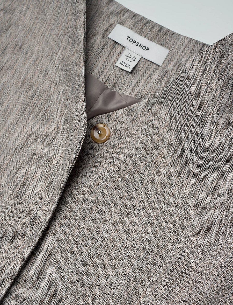 Topshop - TSTONA COLLARLESS BLAZER WVN - simply taupe - 5