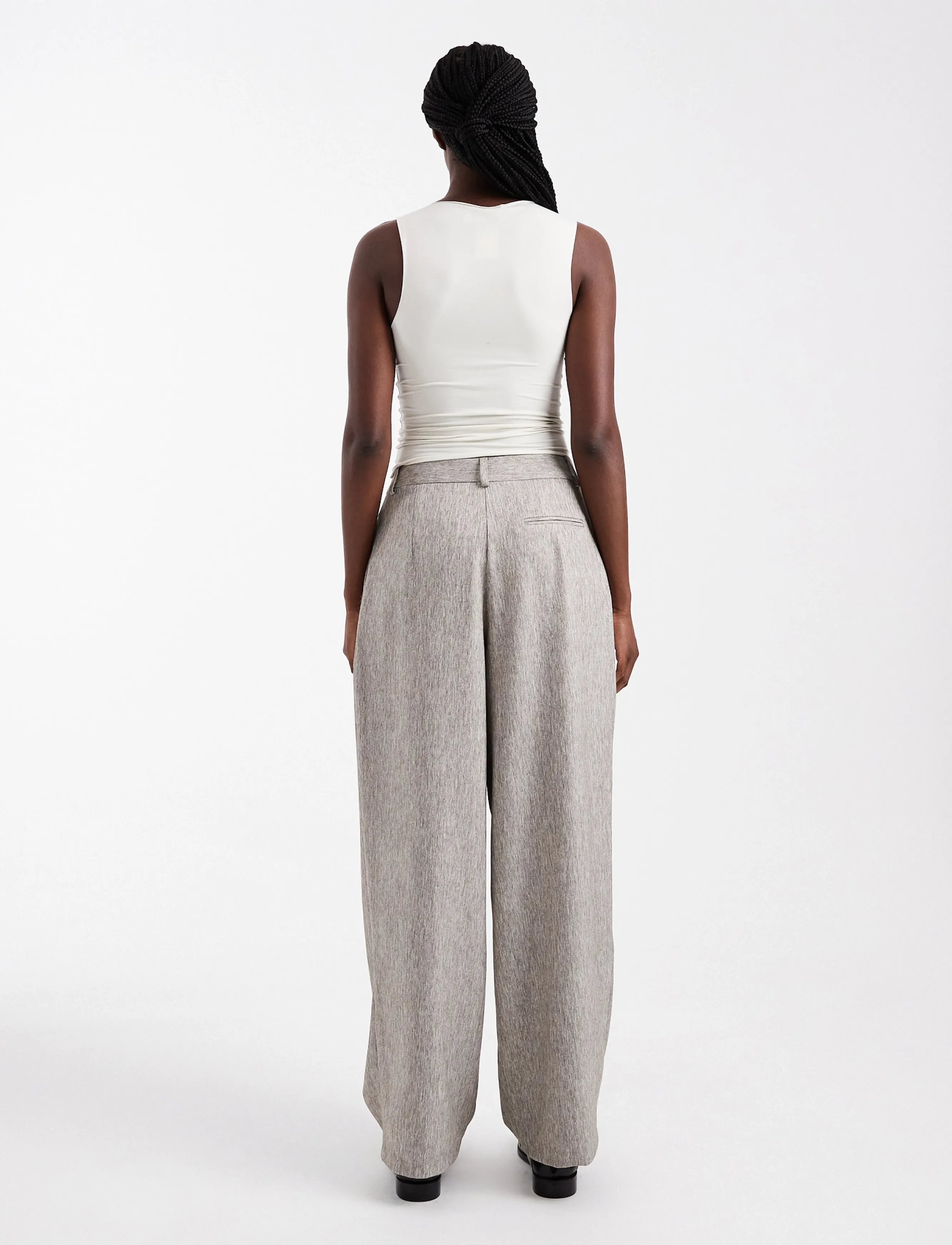 Topshop - TSTONA PLEATED WIDE LEG TROUSERS WVN - vida byxor - simply taupe - 3