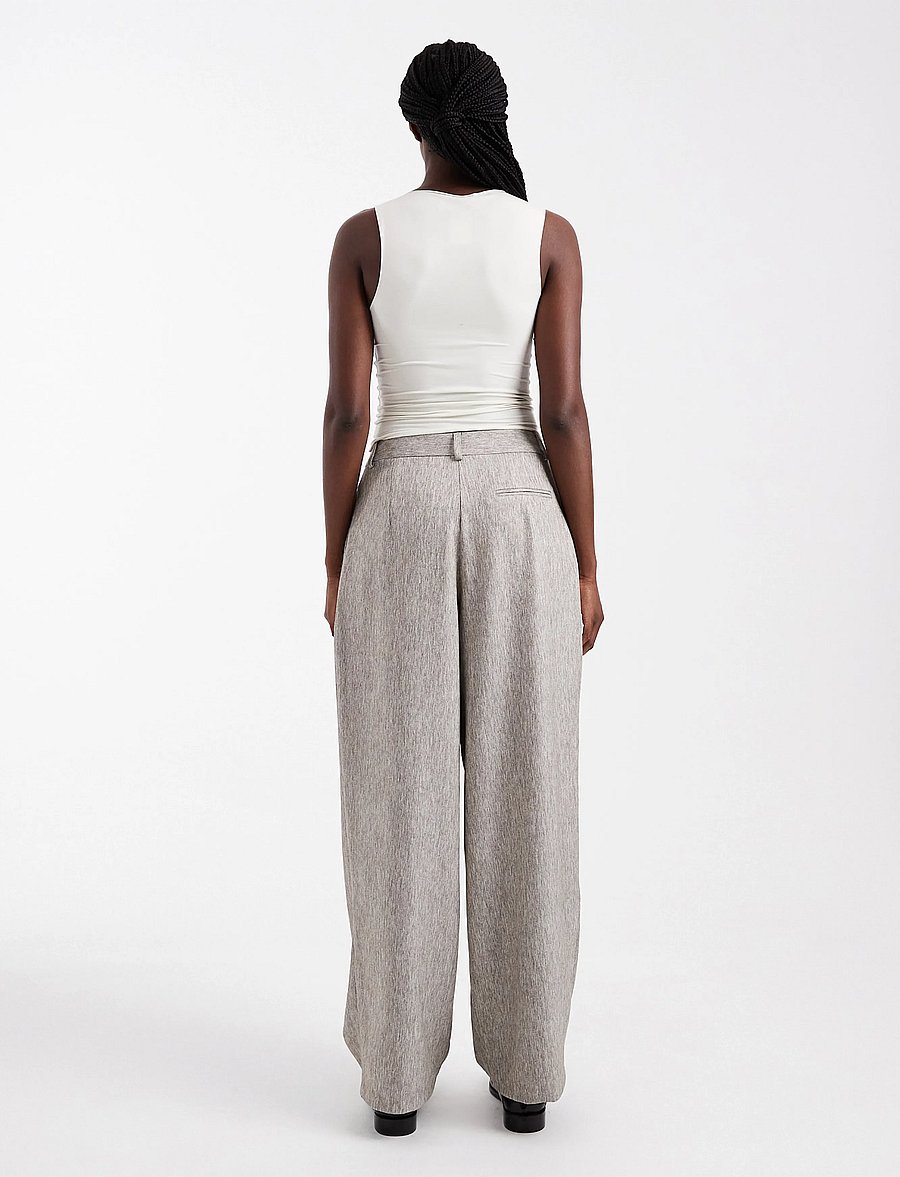 Topshop - TSTONA PLEATED WIDE LEG TROUSERS WVN - vida byxor - simply taupe - 3