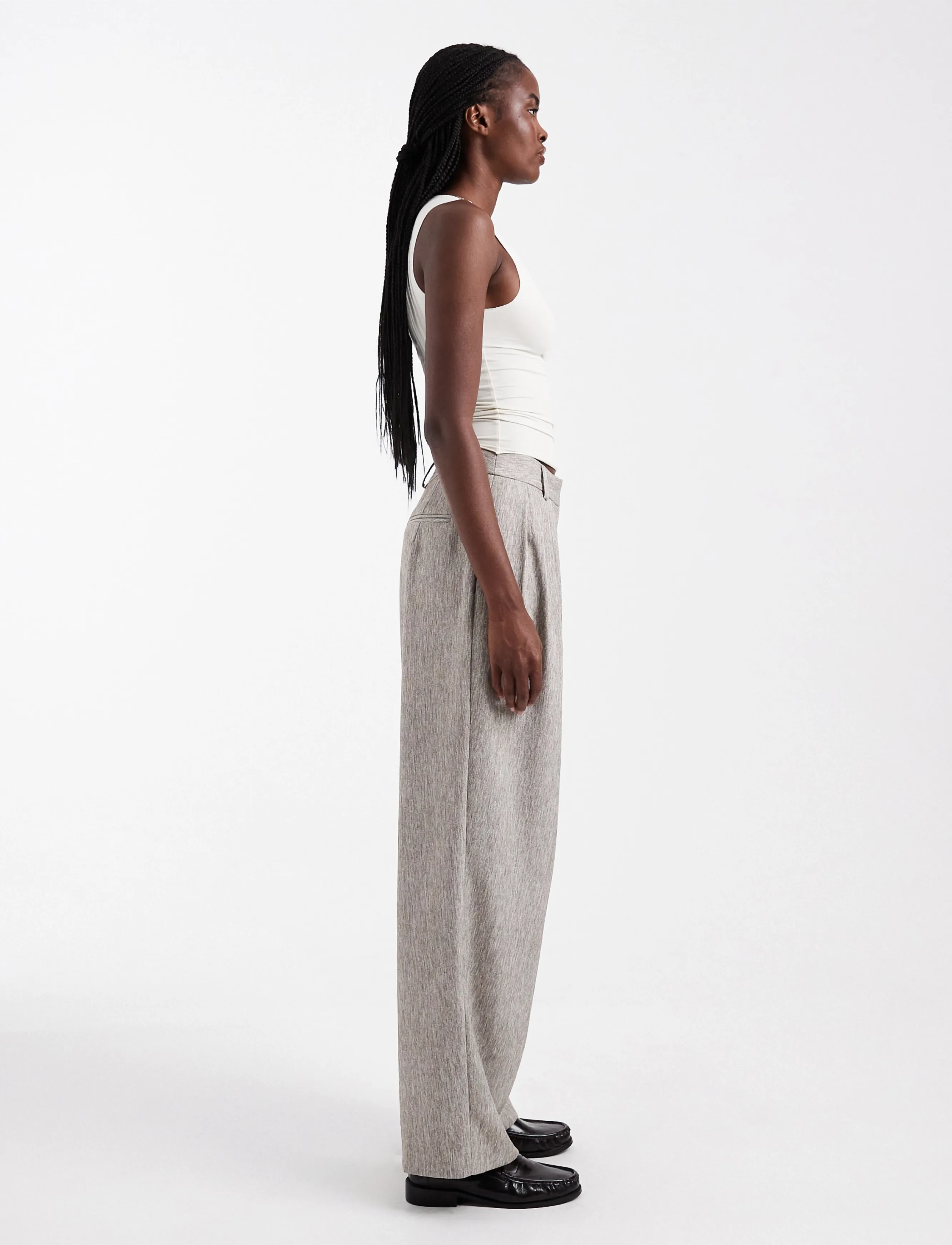 Topshop - TSTONA PLEATED WIDE LEG TROUSERS WVN - vida byxor - simply taupe - 4