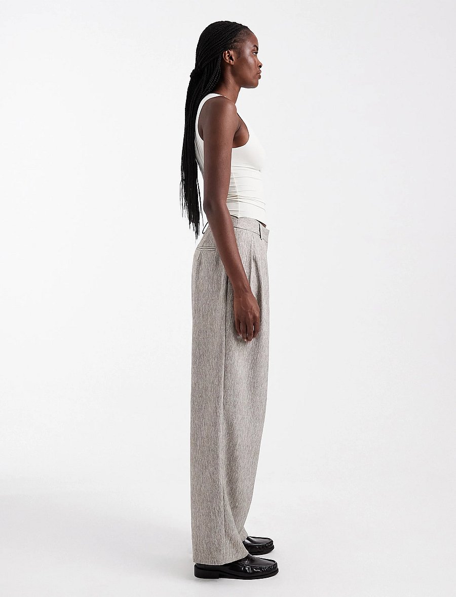 Topshop - TSTONA PLEATED WIDE LEG TROUSERS WVN - vida byxor - simply taupe - 4