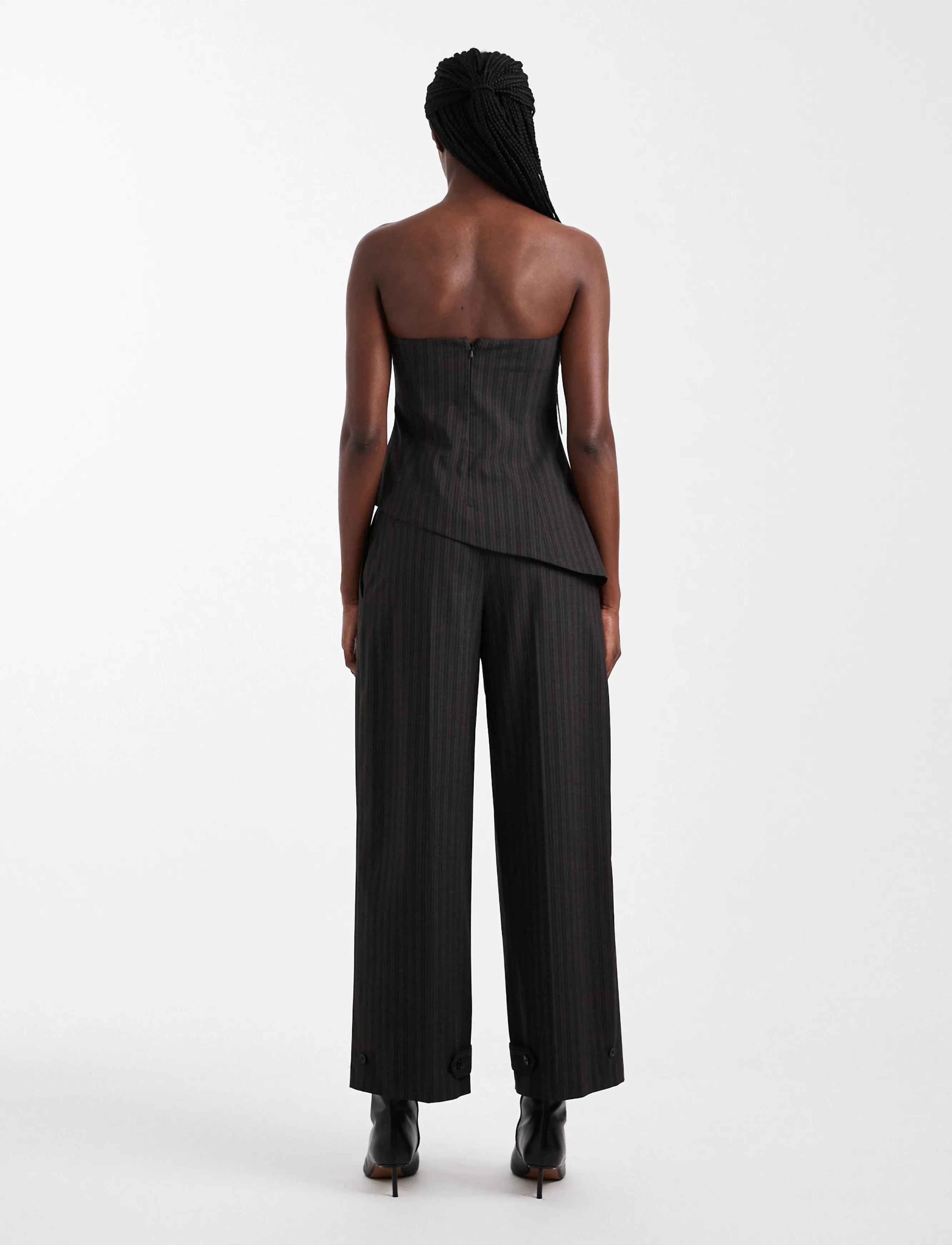 Topshop - TSTASCHA PLEATED WIDE LEG TROUSERS WVN - chocolate brown - 3