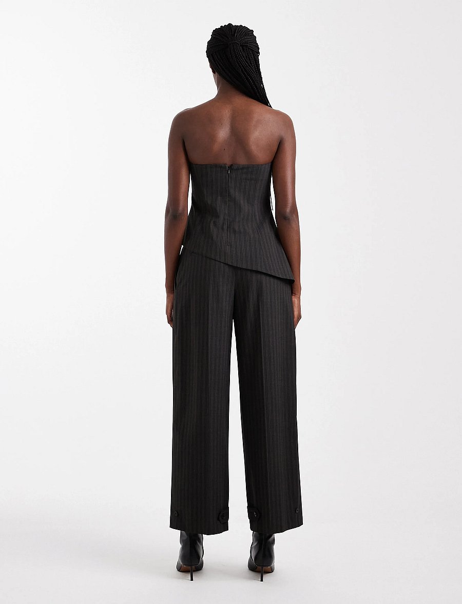 Topshop - TSTASCHA PLEATED WIDE LEG TROUSERS WVN - hosen mit weitem bein - chocolate brown - 3
