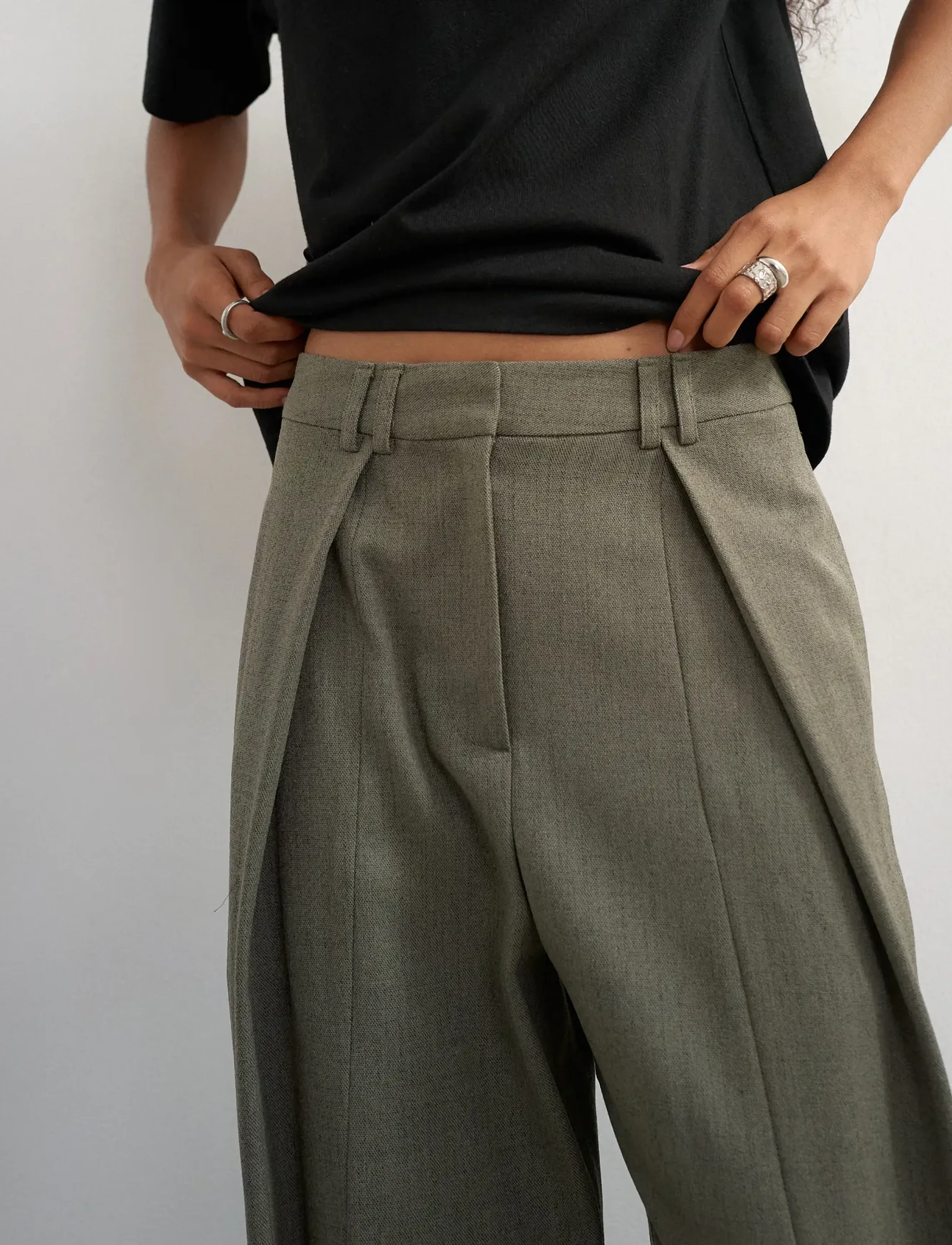 Topshop - TSTULLA TAILORED TROUSERS WVN - abbey stone - 4