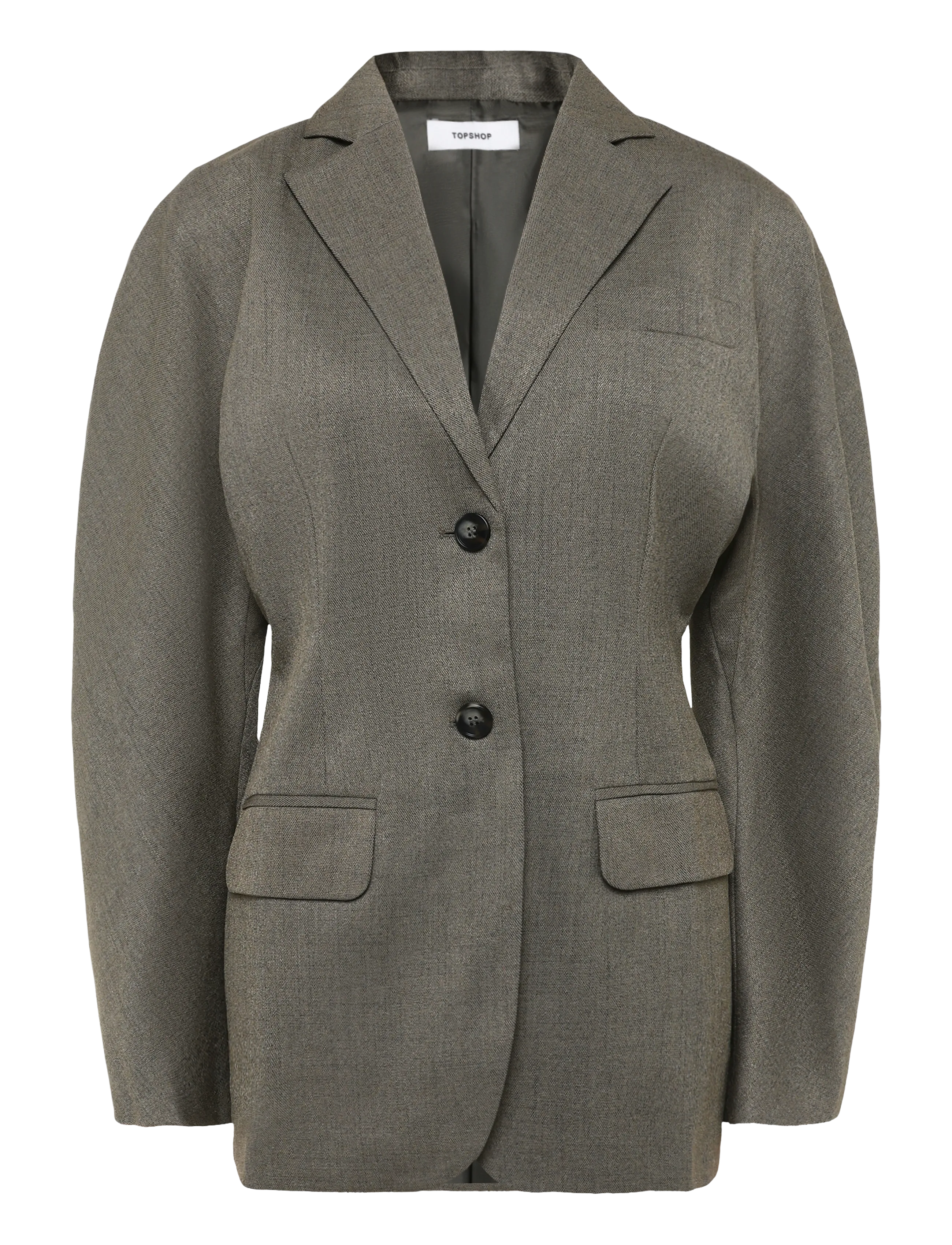 Topshop TSTULLA SOFT SILHOUTTE BLAZER WVN - Igapäevane stiil - ABBEY STONE / grey
