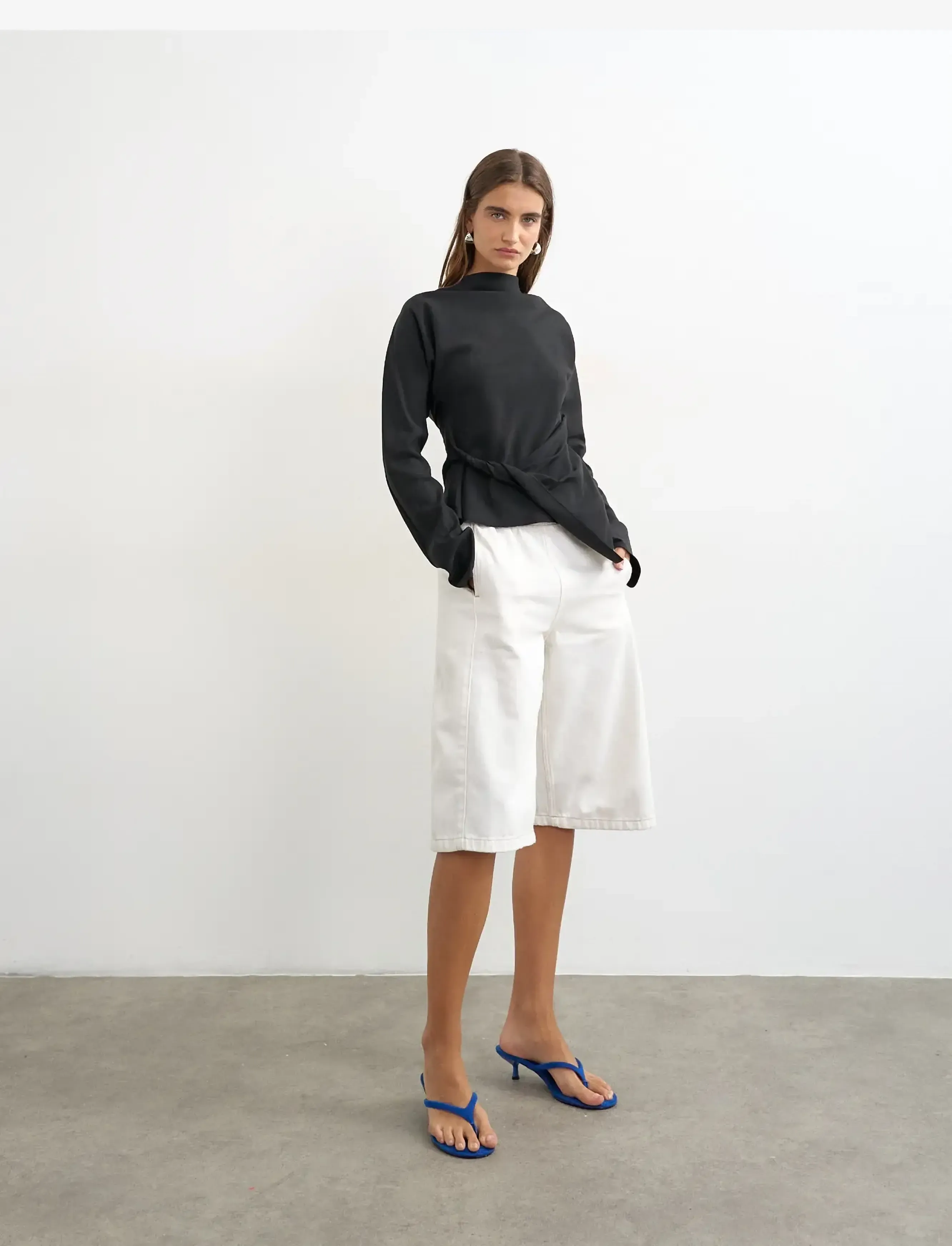 Topshop - TSTIPPA BAT SLEEVE TOP WVN - black - 0