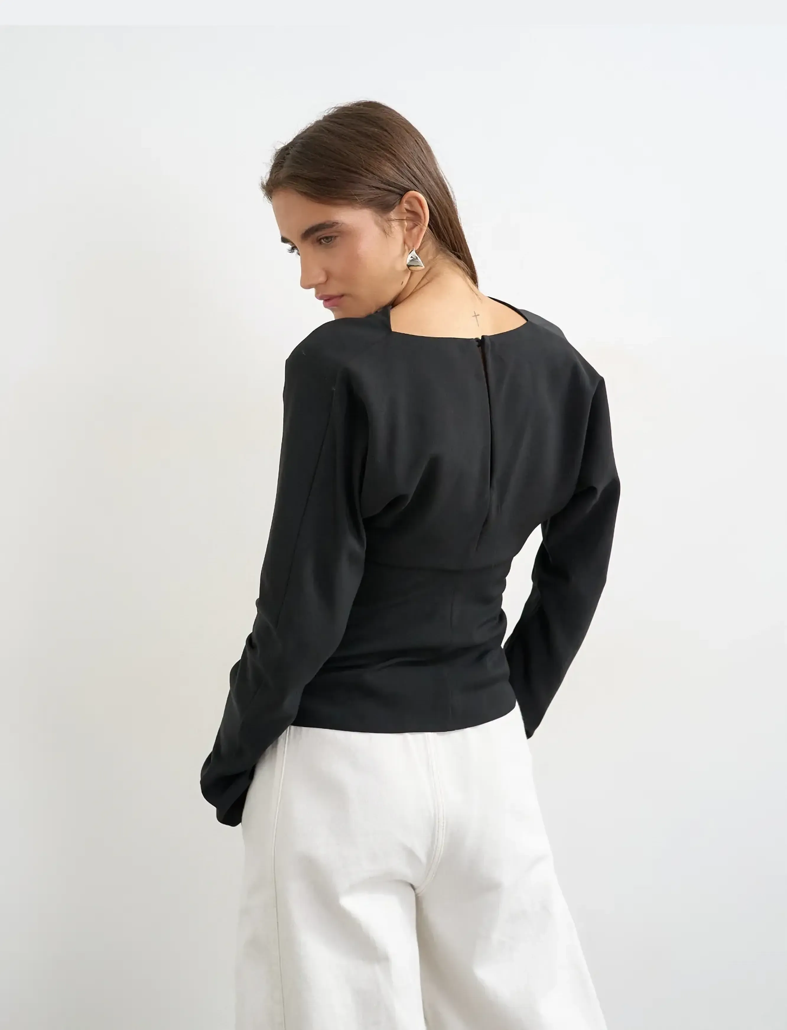 Topshop - TSTIPPA BAT SLEEVE TOP WVN - black - 3