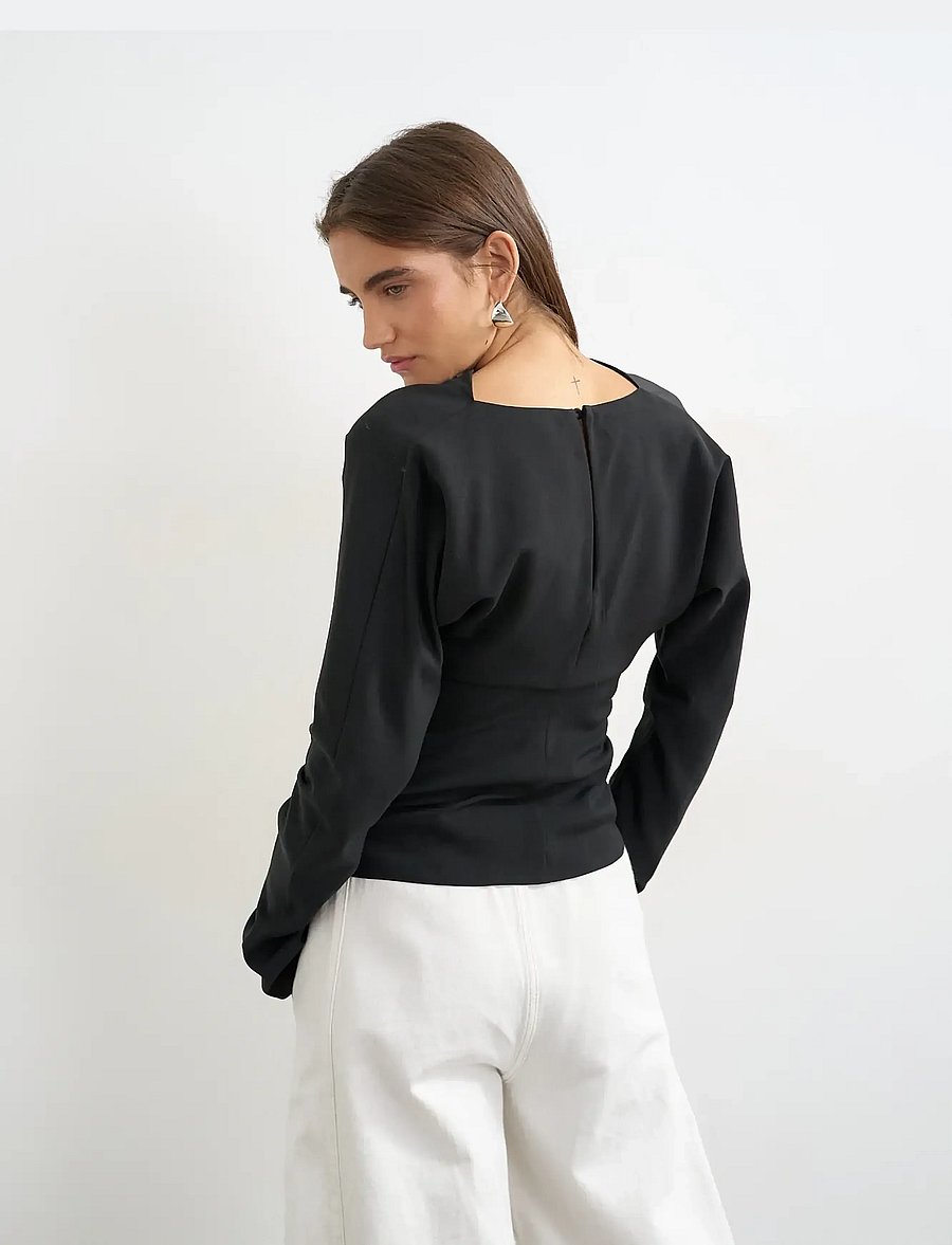 Topshop - TSTIPPA BAT SLEEVE TOP WVN - black - 3