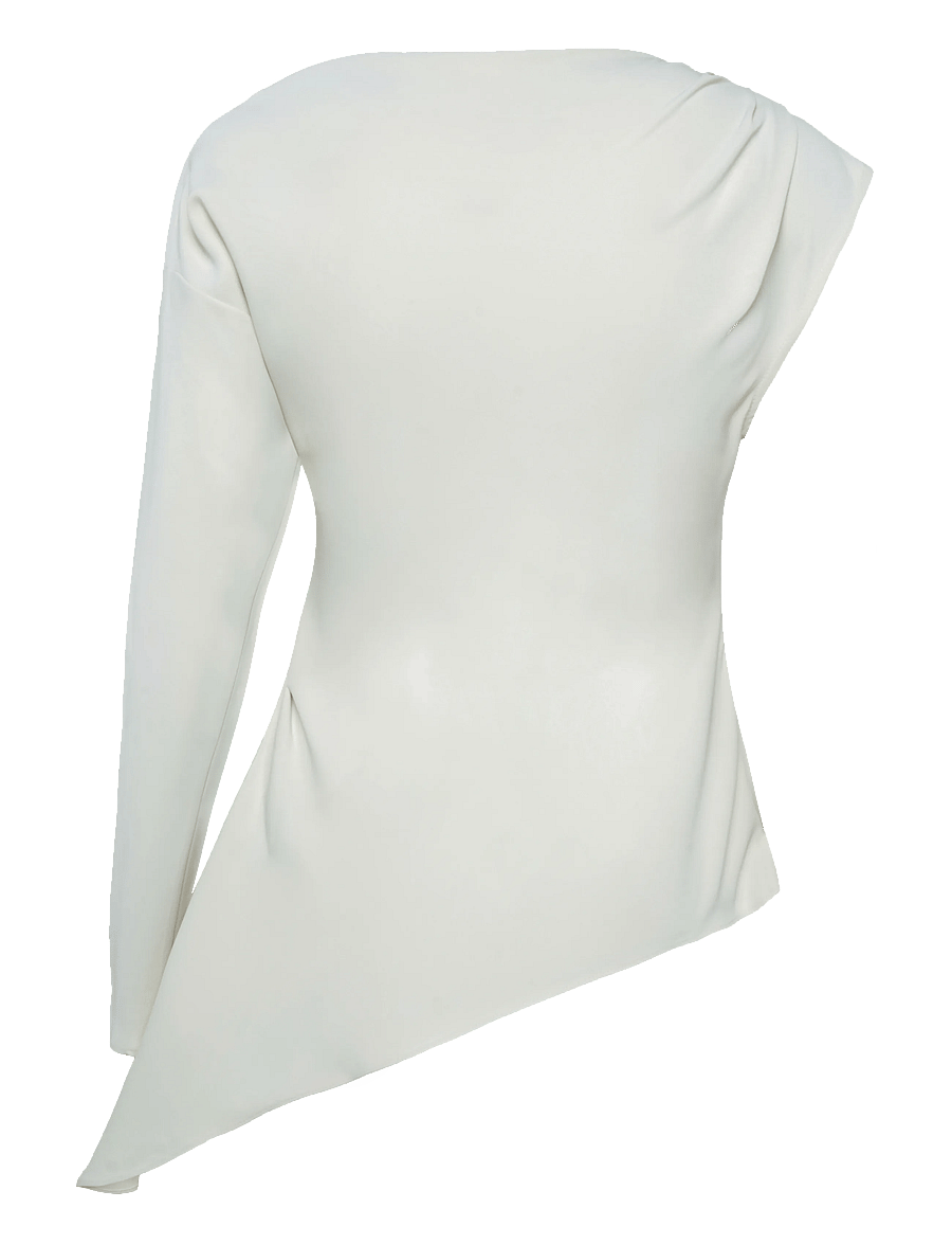 Topshop - TSTENA ONE SHOULDER LS TOP WVN - langærmede bluser - double cream - 2
