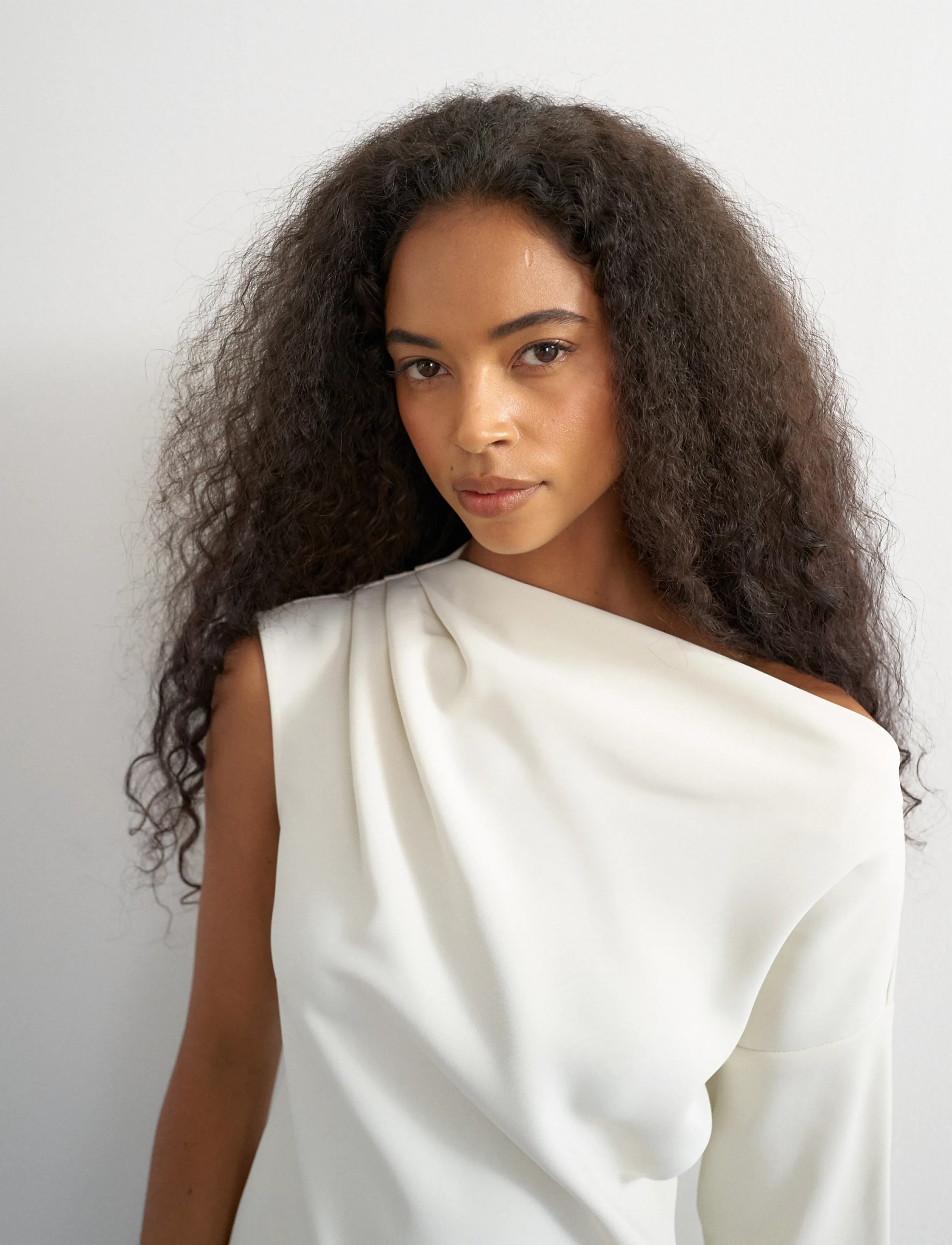 Topshop - TSTENA ONE SHOULDER LS TOP WVN - double cream - 4