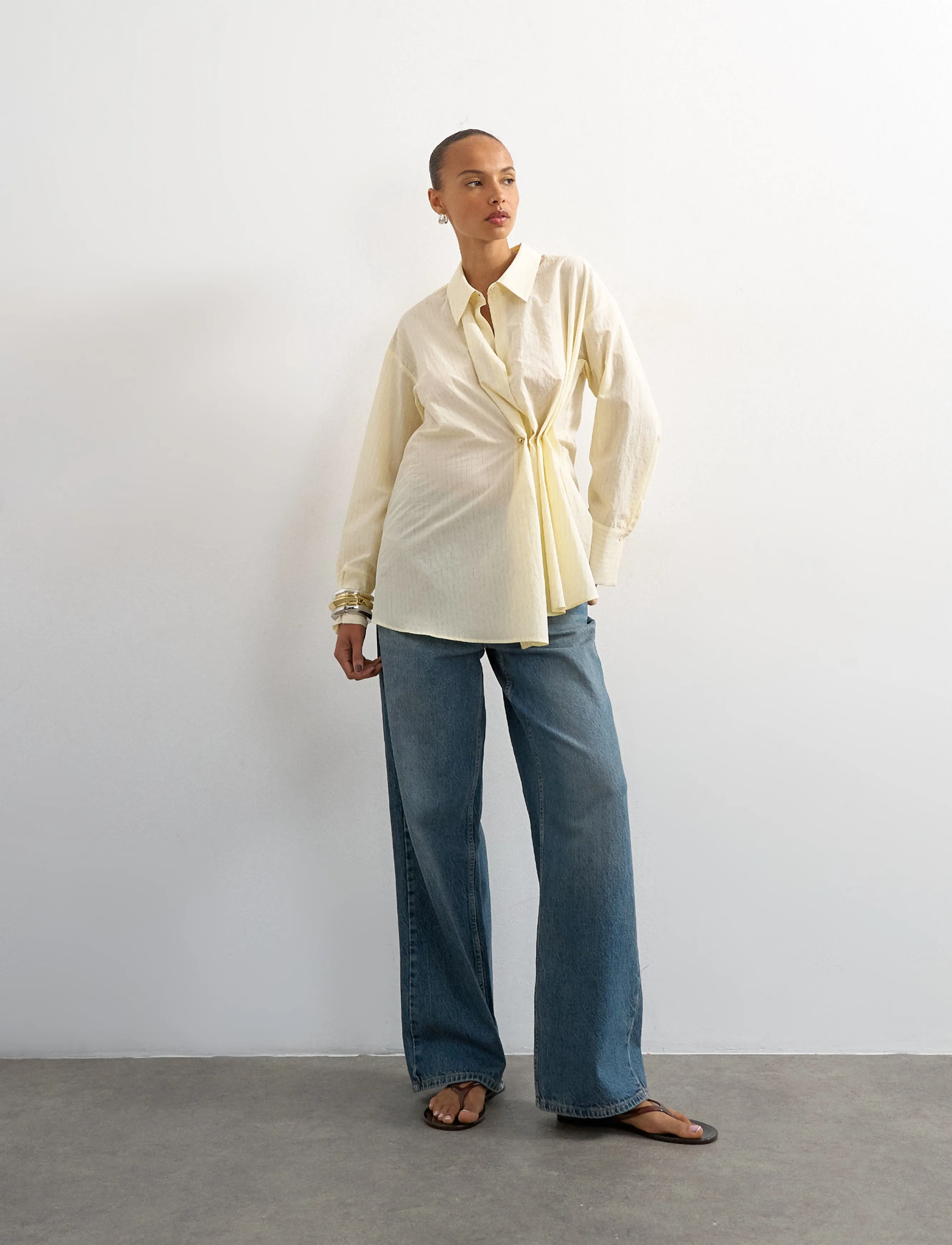 Topshop TSELISA LS CINCH SHIRT WVN - Hemden - YELLOWTAIL / yellow
