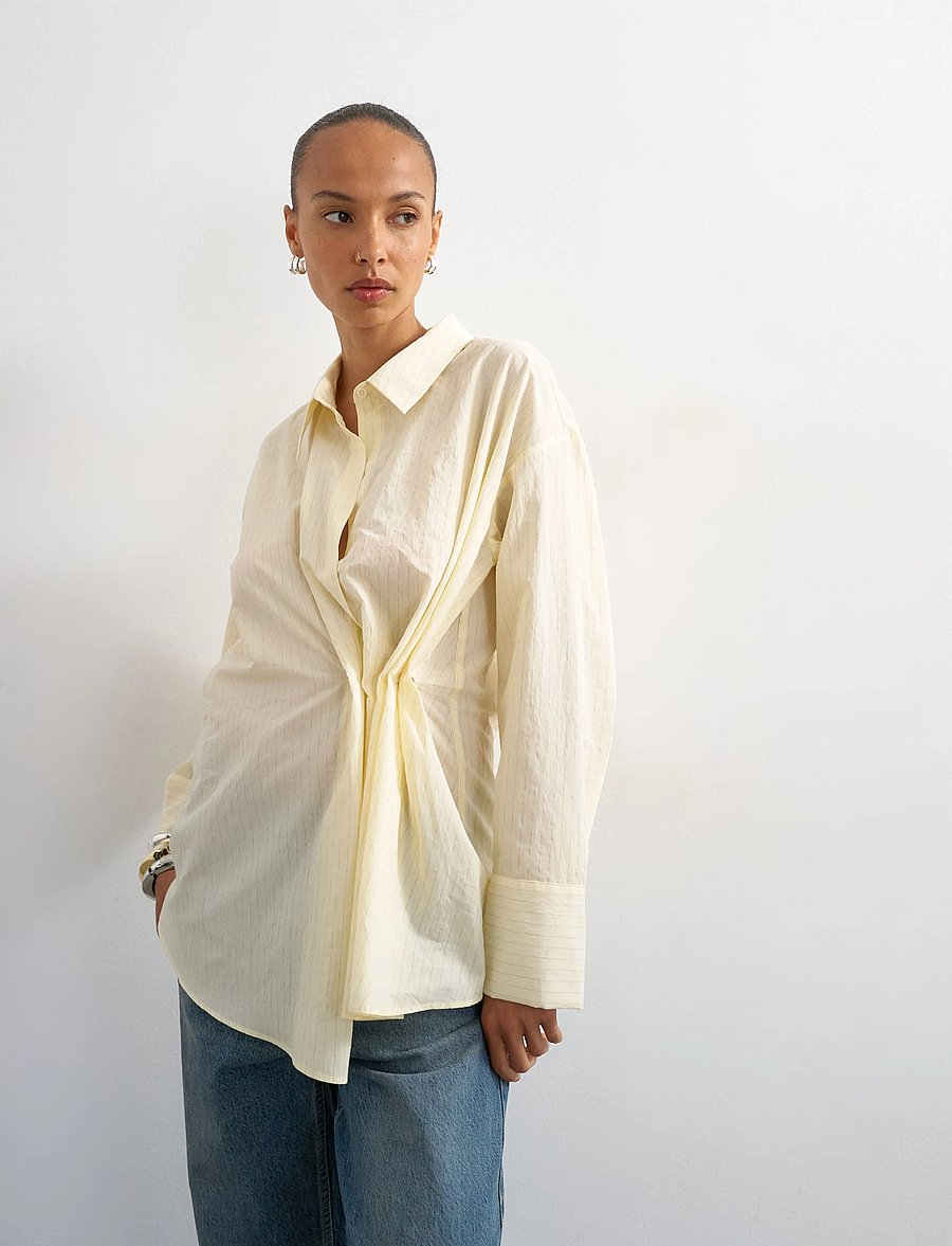 Topshop - TSELISA LS CINCH SHIRT WVN - langärmlige hemden - yellowtail - 4