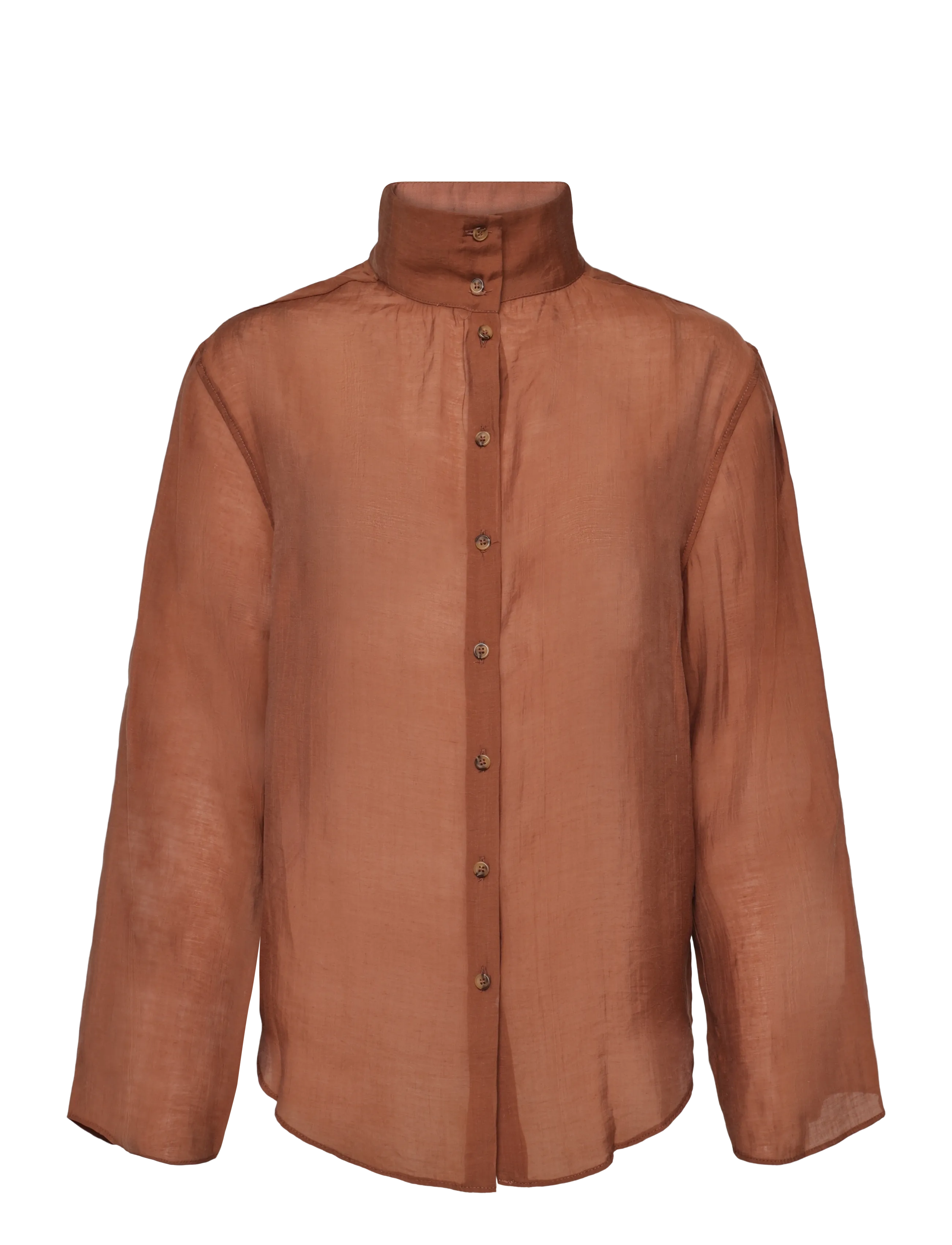 Topshop - TSESMEE LS BUTTON BACK SHIRT WVN - langärmlige hemden - rust - 1