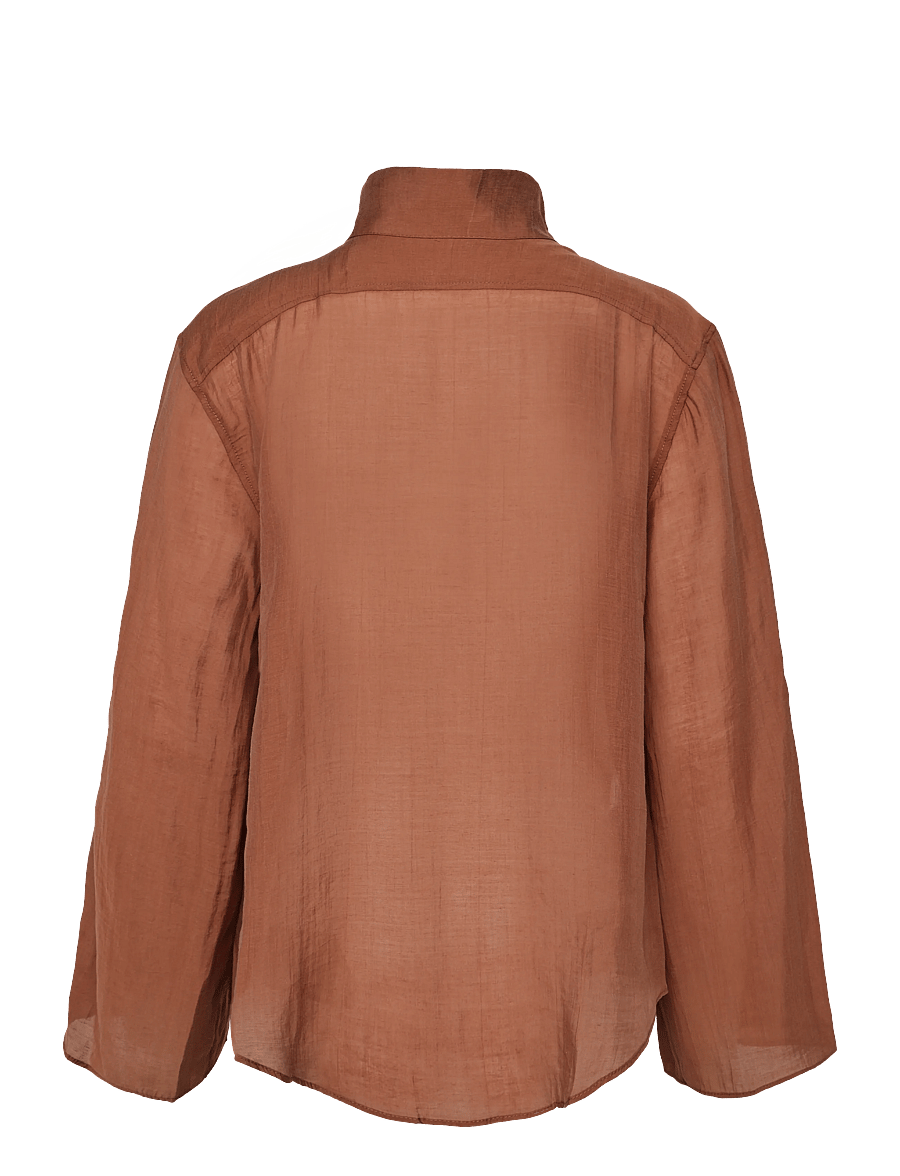 Topshop - TSESMEE LS BUTTON BACK SHIRT WVN - langärmlige hemden - rust - 2