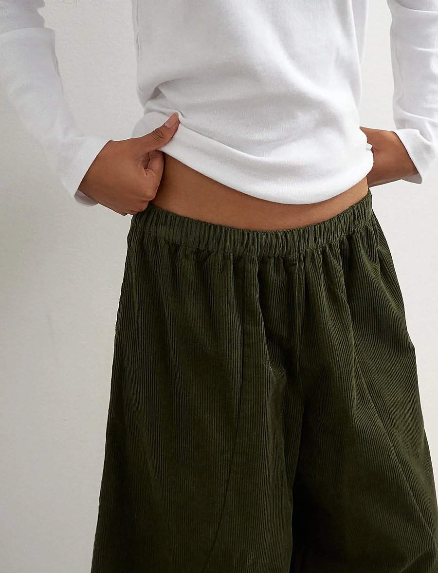 Topshop - TSEVA OVOIDE TROUSERS WVN - cordhosen - green bee - 4