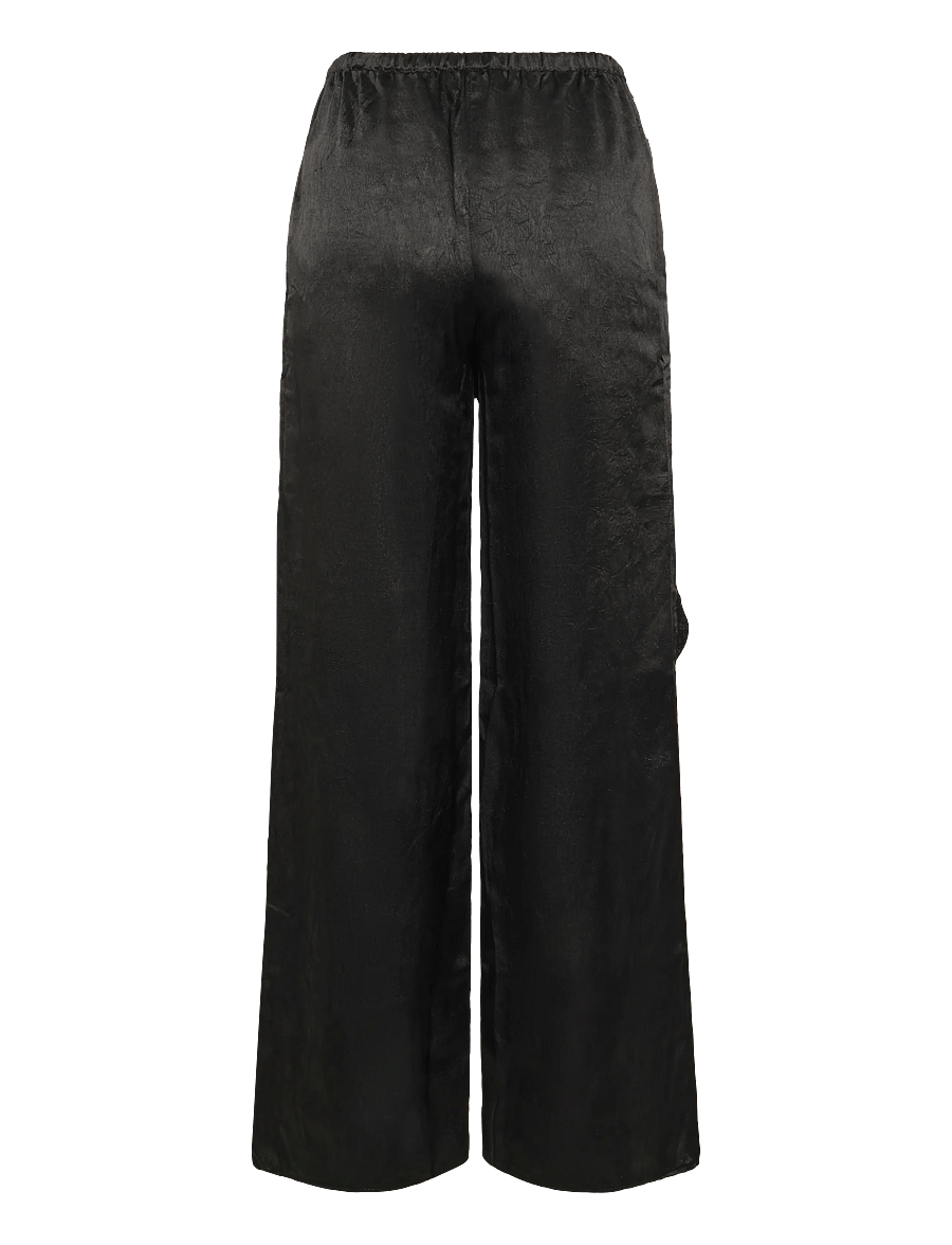 Topshop - TSELIN SATIN LACE WIDE TROUSERS WVN - black - 2