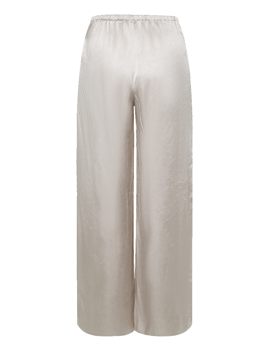 Topshop - TSELIN SATIN LACE WIDE TROUSERS WVN - hosen mit weitem bein - oyster white - 2