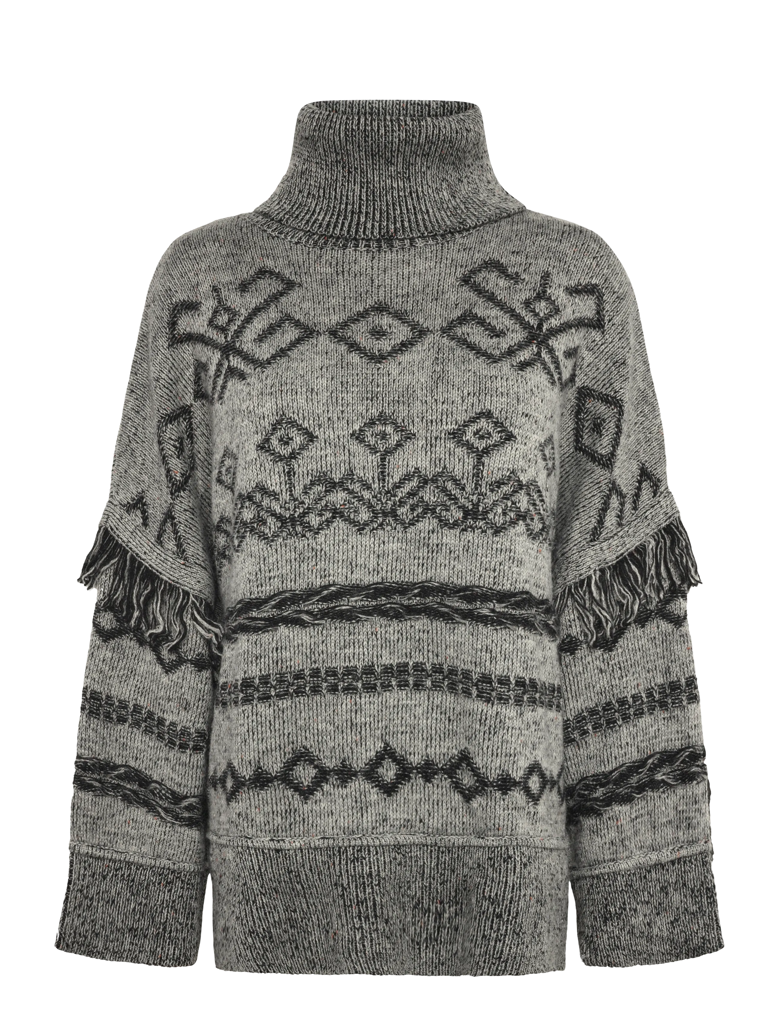 Topshop TSFENYA KNITTED OVERSIZED JUMPER KNT - Turtlenecks - GREY / grey