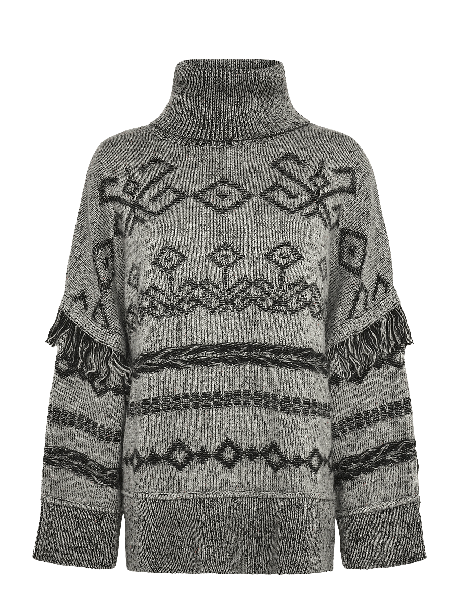 Topshop - TSFENYA KNITTED OVERSIZED JUMPER KNT - rollkragenpullover - grey - 1