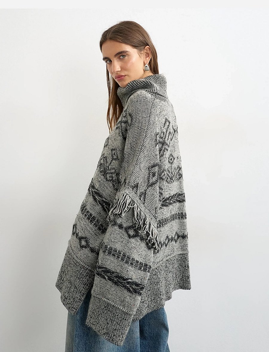 Topshop - TSFENYA KNITTED OVERSIZED JUMPER KNT - rollkragenpullover - grey - 3