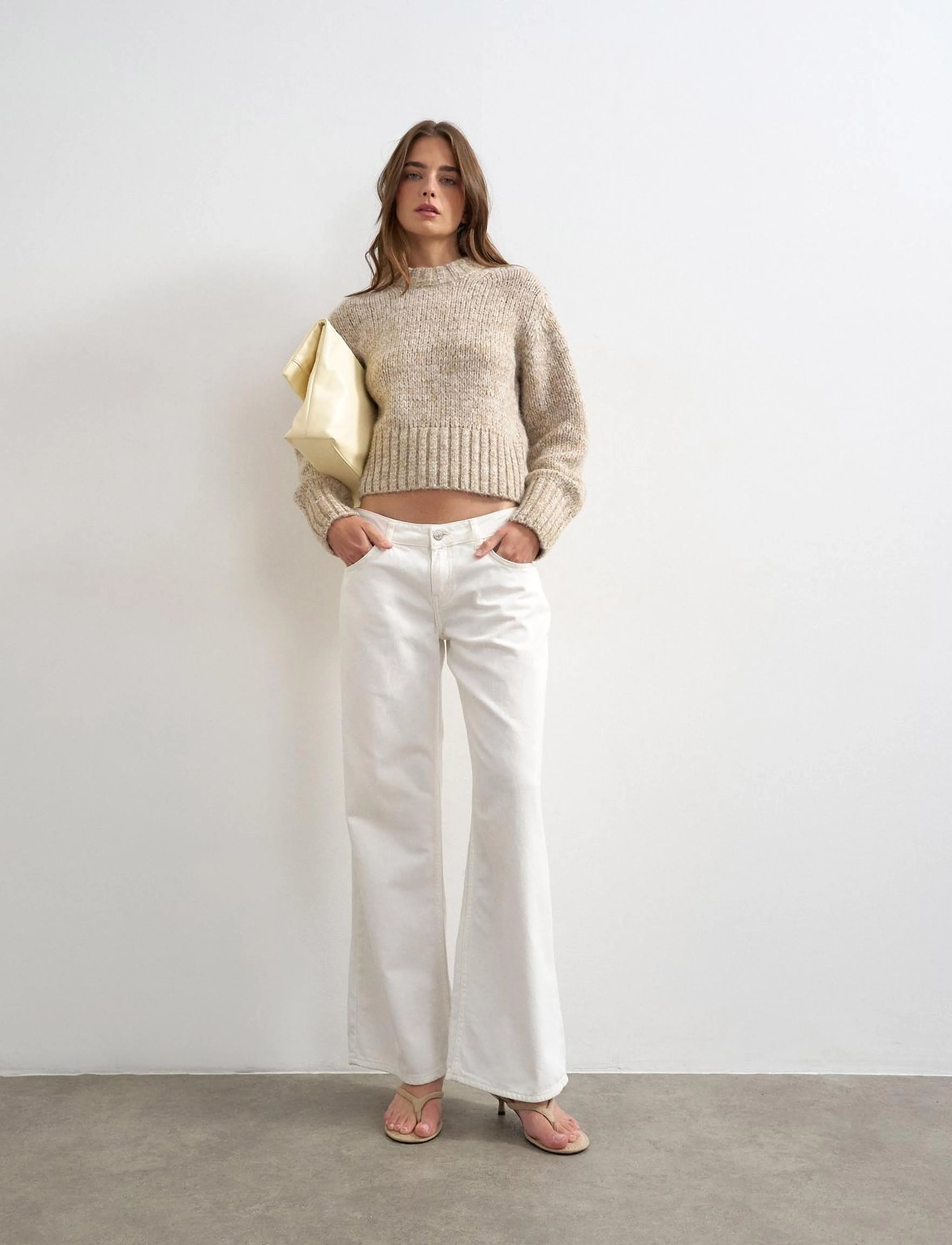 Topshop - TSFIONA KNITTED BOXY JUMPER KNT - striktrøjer - oatmeal - 4
