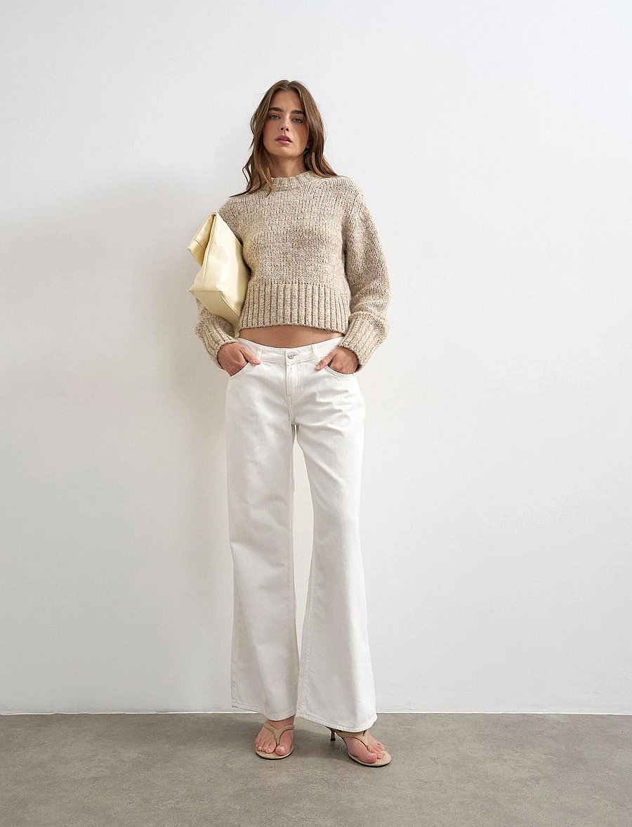 Topshop - TSFIONA KNITTED BOXY JUMPER KNT - striktrøjer - oatmeal - 4