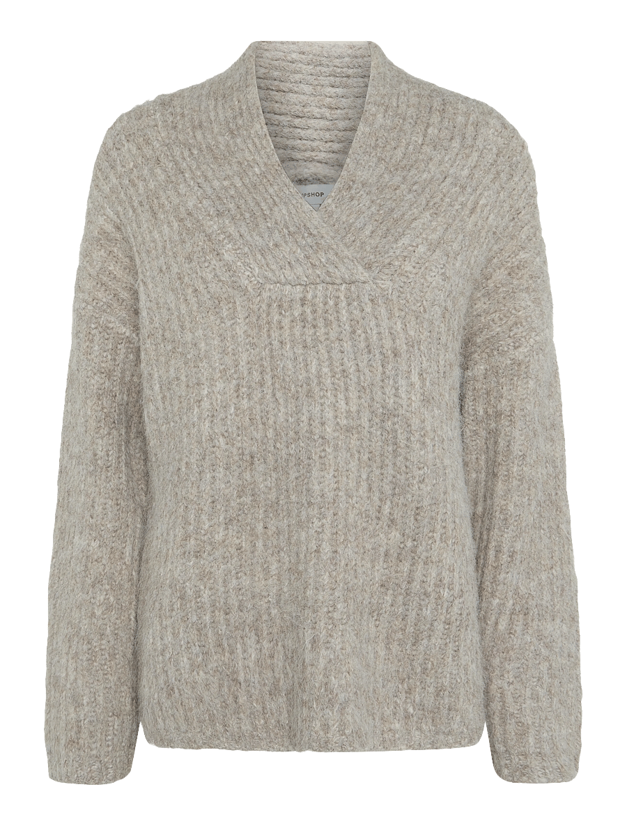 Topshop - TSFREDDI KNITTED CHUNKY JUMPER KNT - striktrøjer - oatmeal - 1