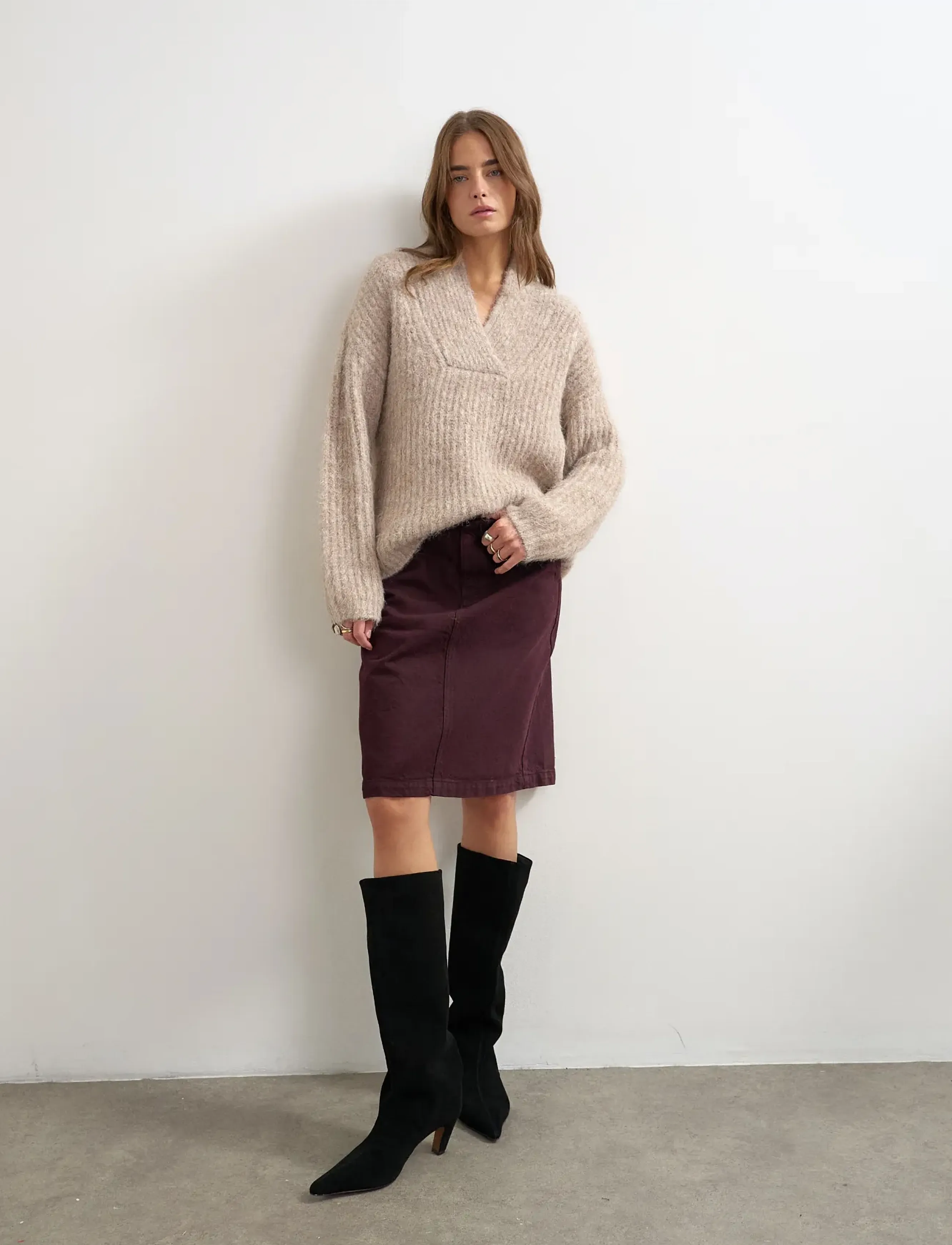 Topshop - TSFREDDI KNITTED CHUNKY JUMPER KNT - striktrøjer - oatmeal - 0
