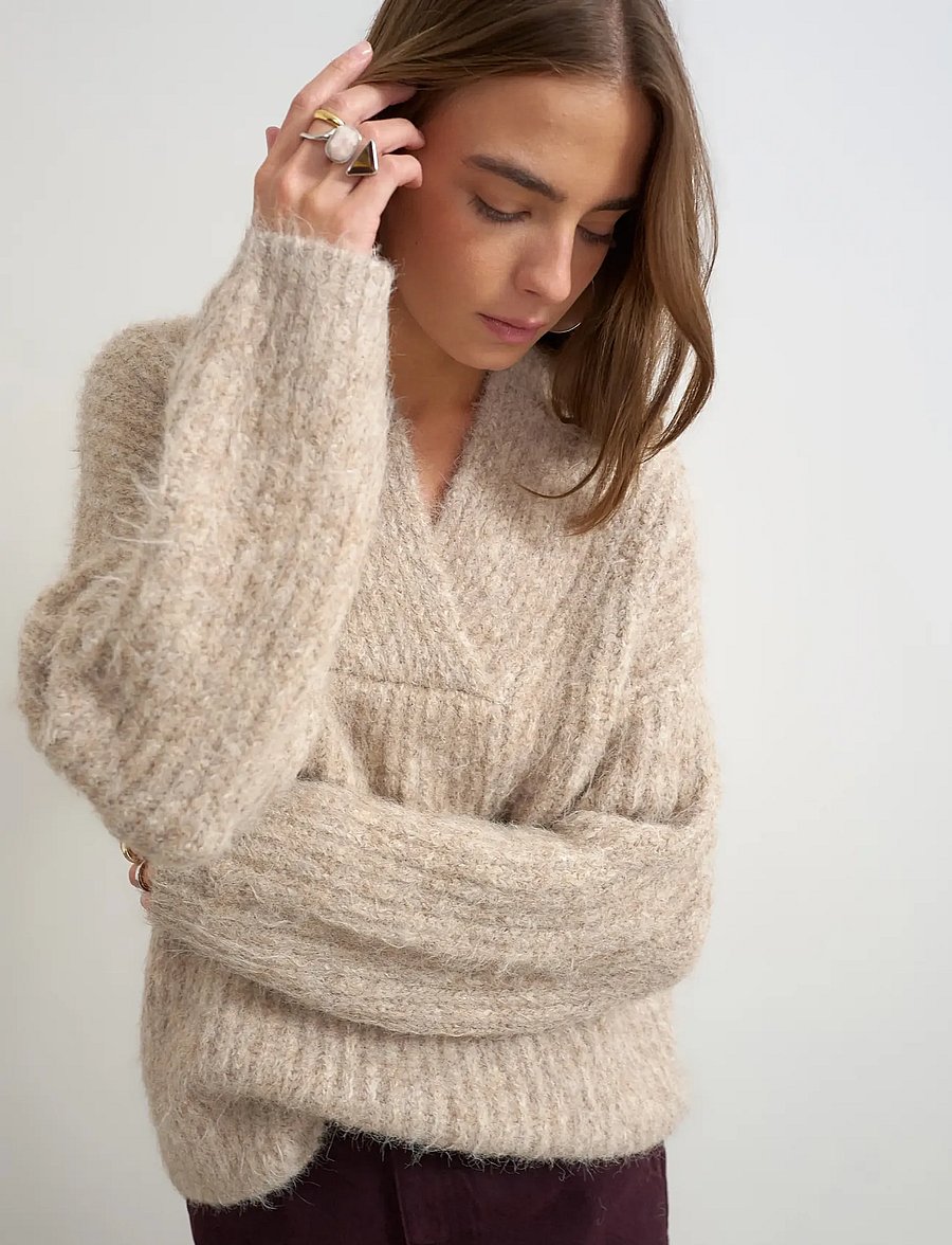 Topshop - TSFREDDI KNITTED CHUNKY JUMPER KNT - striktrøjer - oatmeal - 4