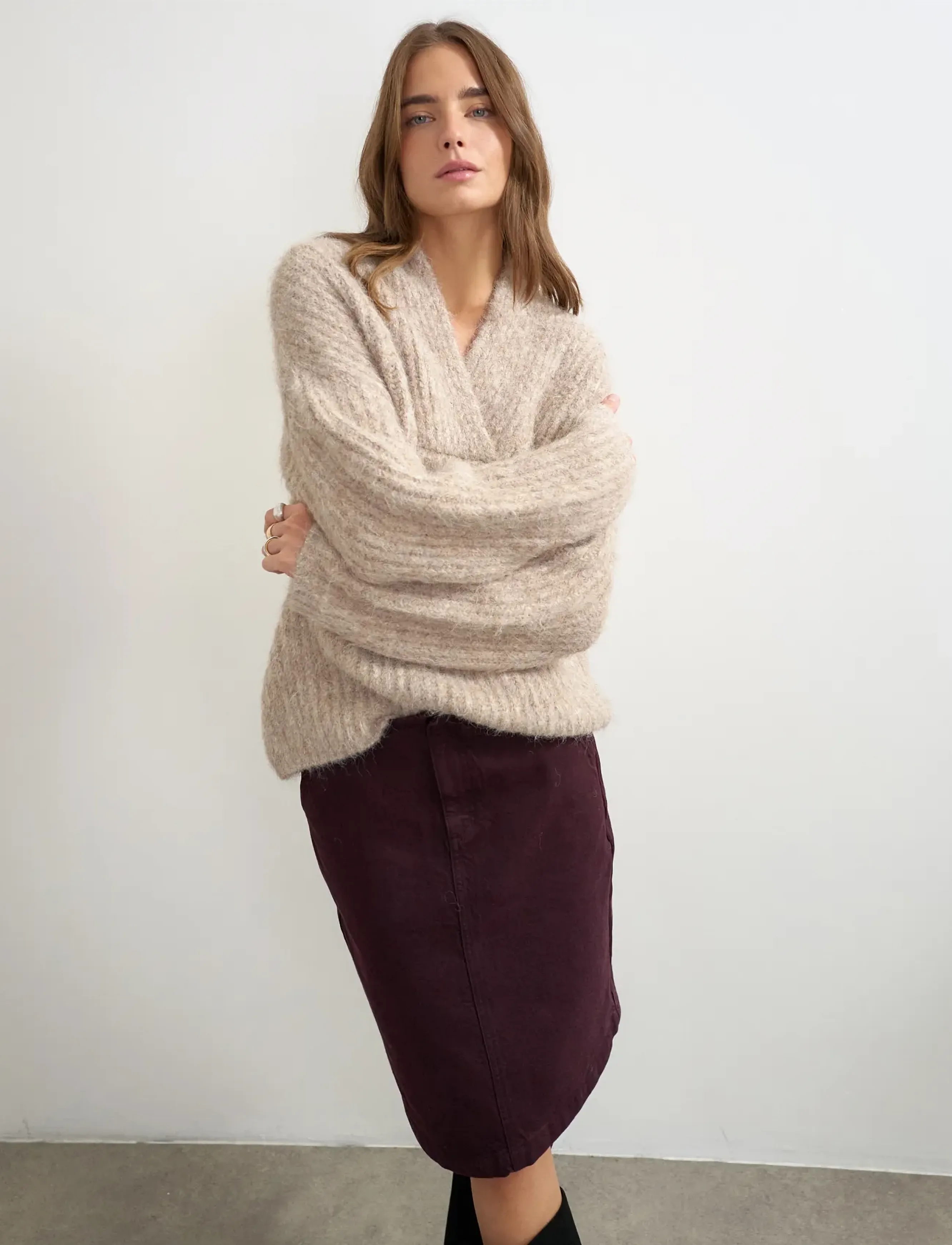 Topshop - TSFREDDI KNITTED CHUNKY JUMPER KNT - striktrøjer - oatmeal - 5
