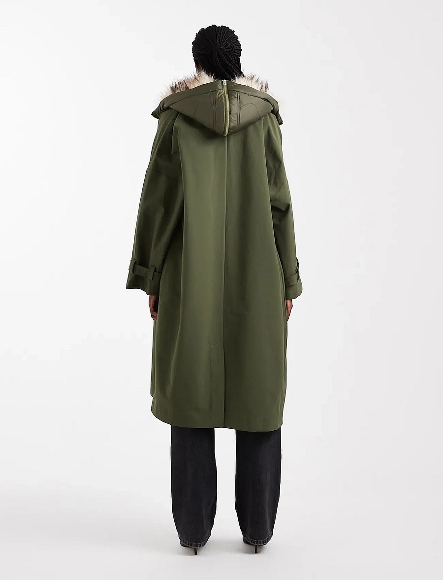 Topshop - TSHAILEY LONGLINE PARKA OTW - winter jackets - khaki - 3