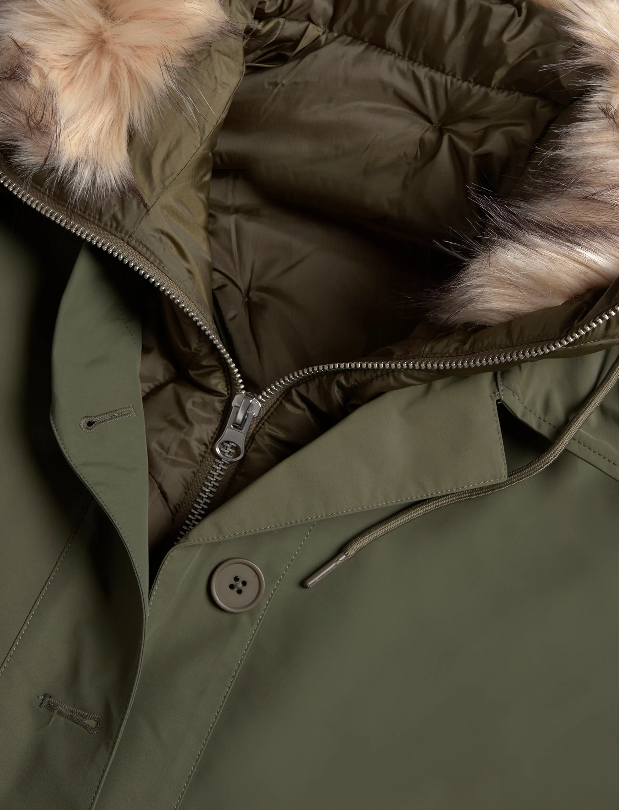 Topshop - TSHAILEY LONGLINE PARKA OTW - winter jackets - khaki - 5