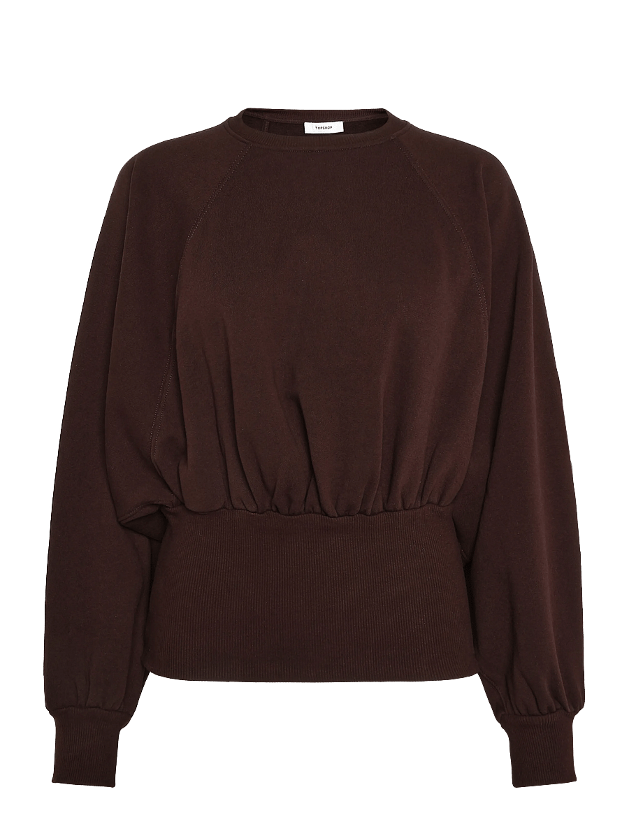 Topshop - TSREGA CINCH WAIST RUCHED SWEAT JRS - igapäevane stiil - chocolate brown - 1