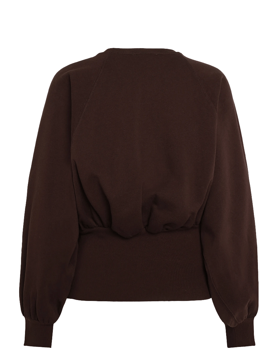 Topshop - TSREGA CINCH WAIST RUCHED SWEAT JRS - igapäevane stiil - chocolate brown - 2