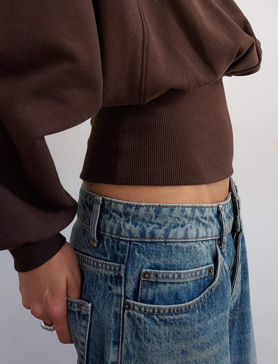 Topshop - TSREGA CINCH WAIST RUCHED SWEAT JRS - igapäevane stiil - chocolate brown - 4