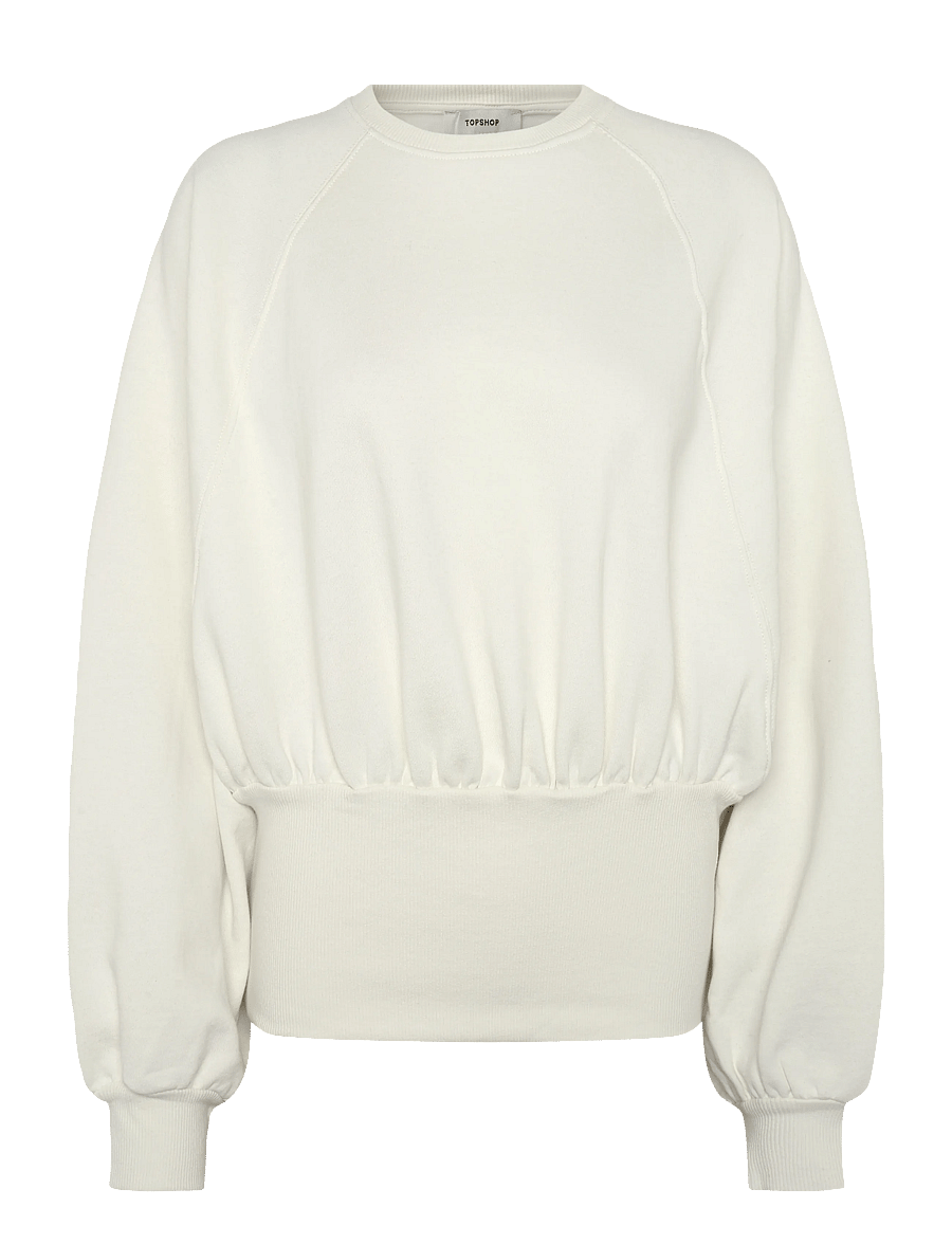 Topshop - TSREGA CINCH WAIST RUCHED SWEAT JRS - igapäevane stiil - ecru - 1