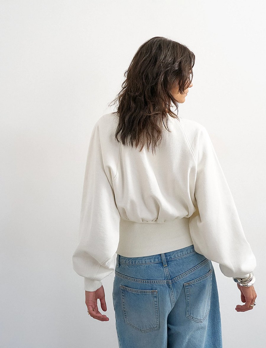 Topshop - TSREGA CINCH WAIST RUCHED SWEAT JRS - igapäevane stiil - ecru - 3