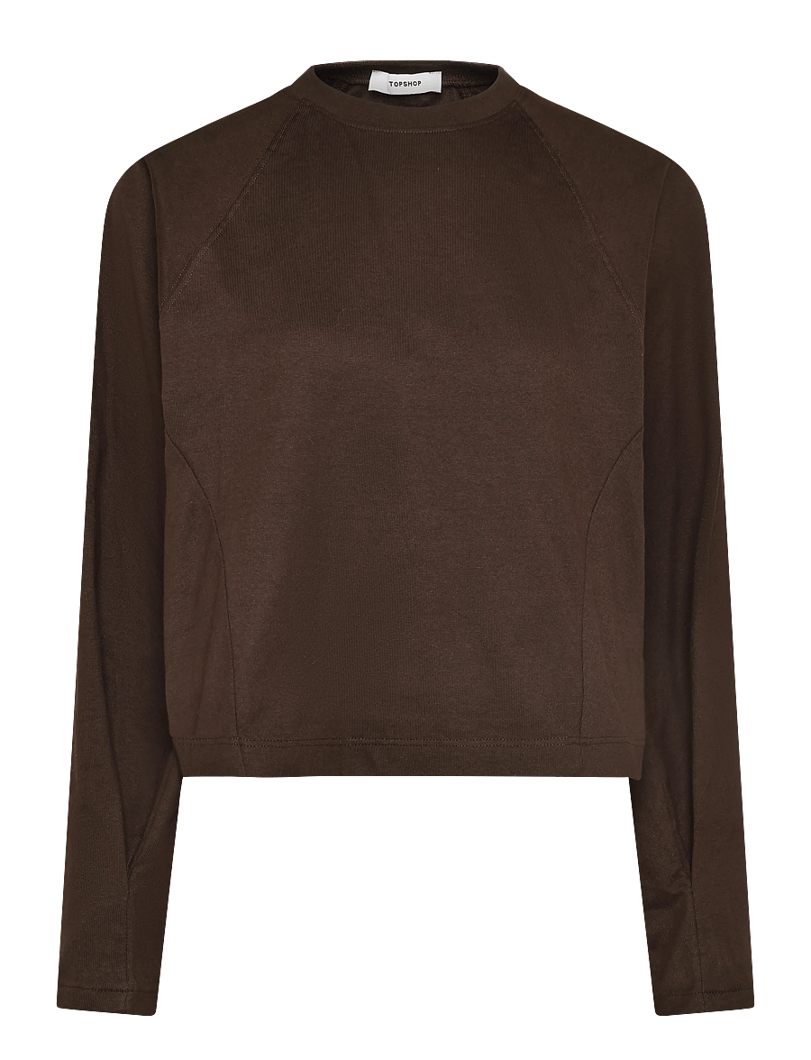 Topshop - TSROSA REGLAN CINCH CUFF TIE JRS - langærmede toppe - chocolate brown - 1