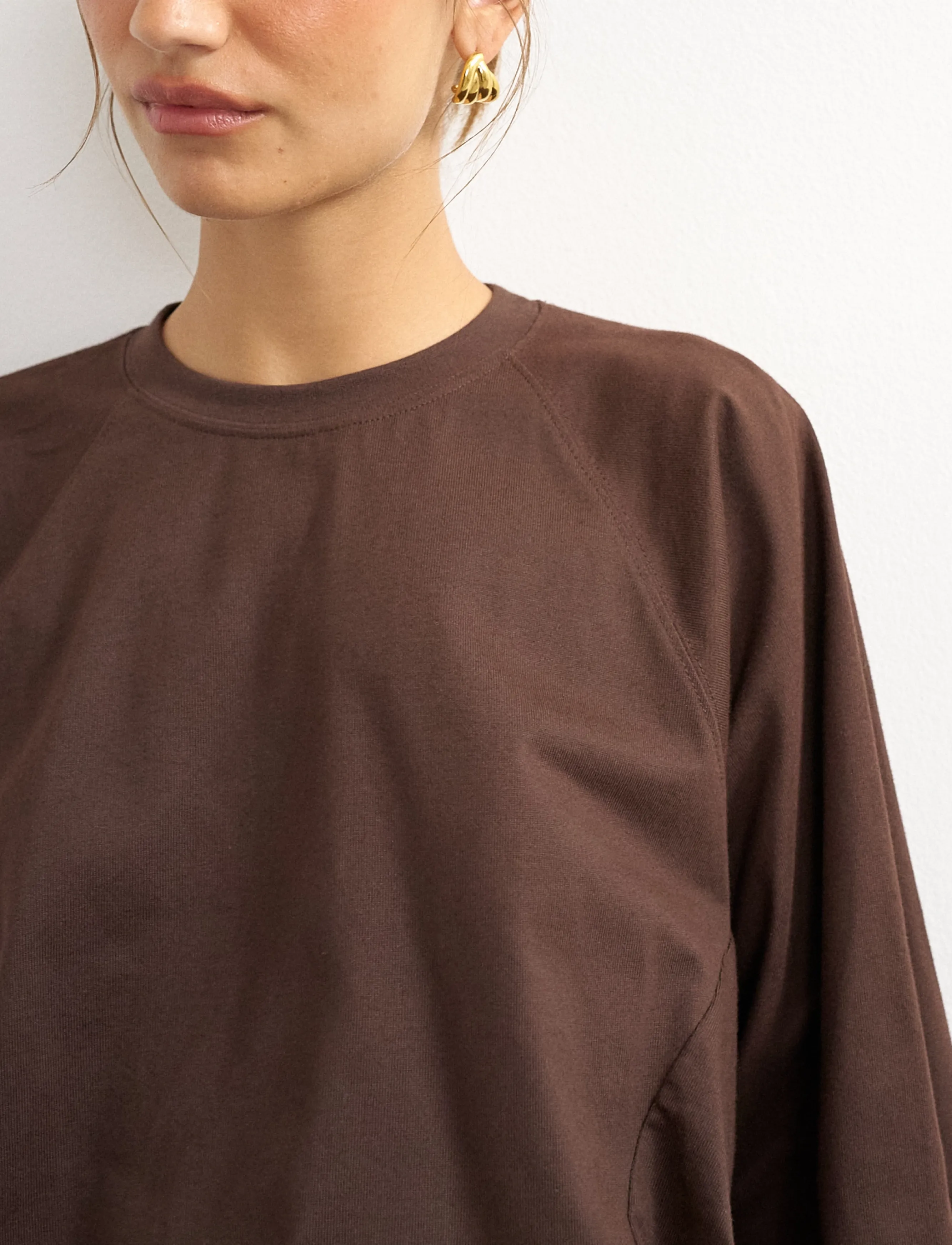 Topshop - TSROSA REGLAN CINCH CUFF TIE JRS - langærmede toppe - chocolate brown - 4