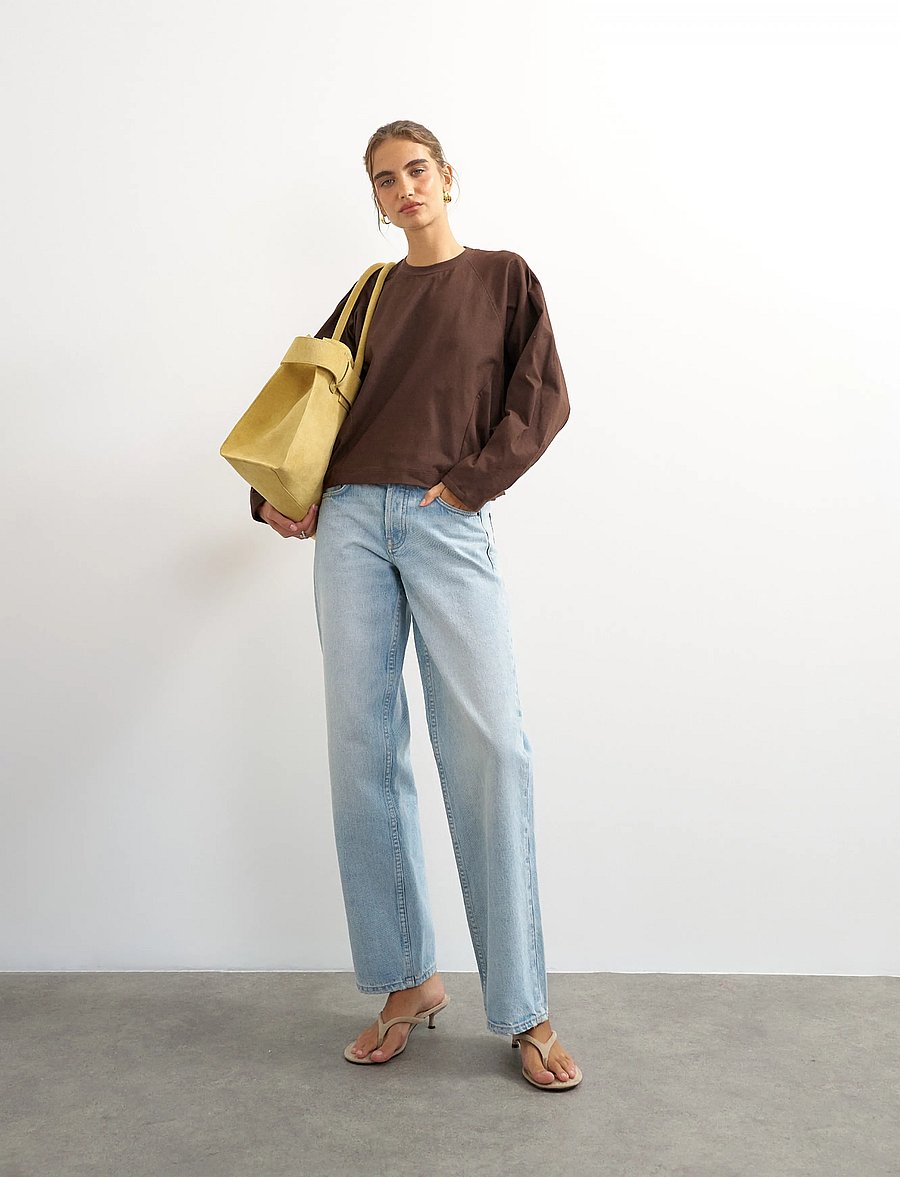 Topshop - TSROSA REGLAN CINCH CUFF TIE JRS - langærmede toppe - chocolate brown - 5
