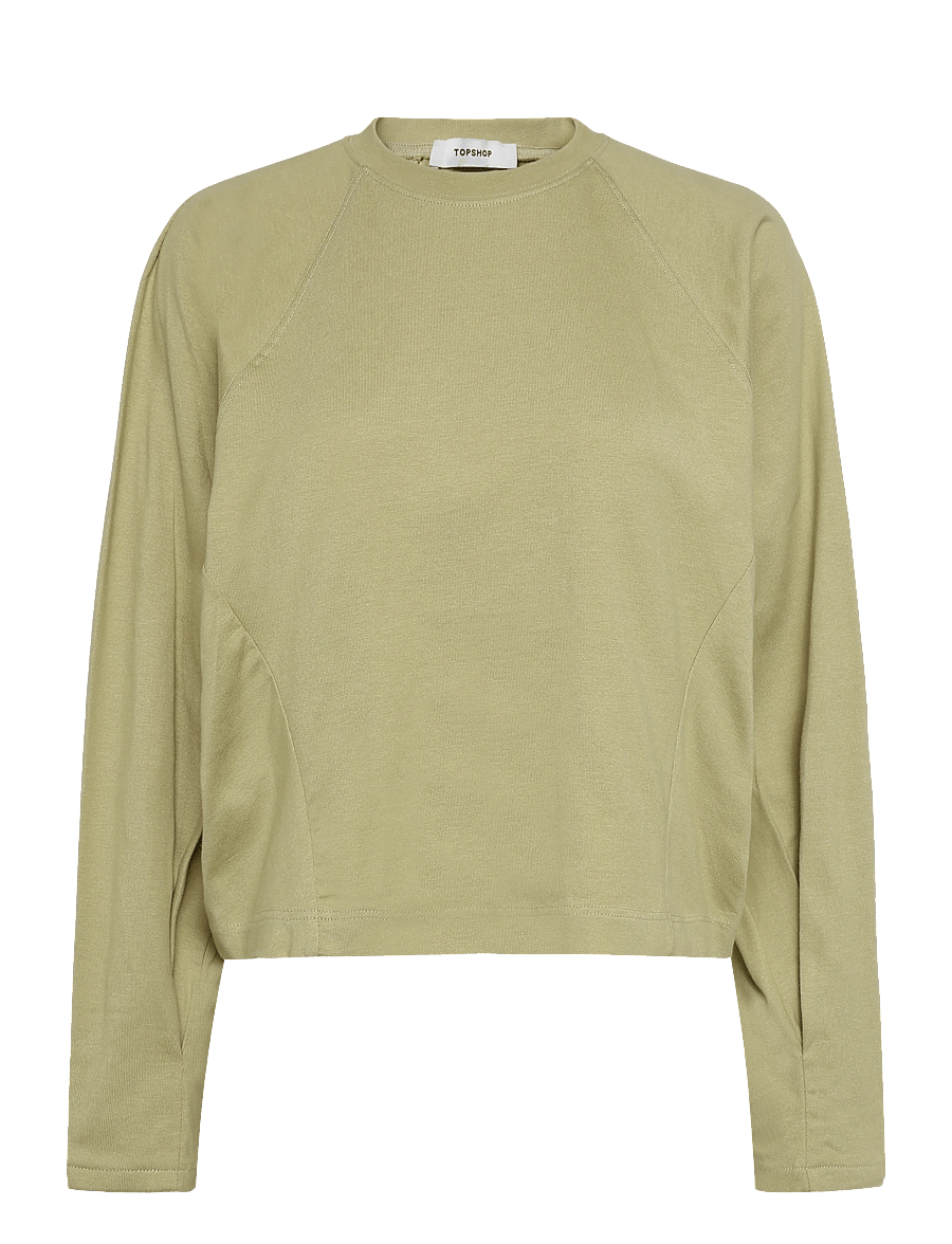Topshop - TSROSA REGLAN CINCH CUFF TIE JRS - pikkade varrukatega topid - pale khaki - 1