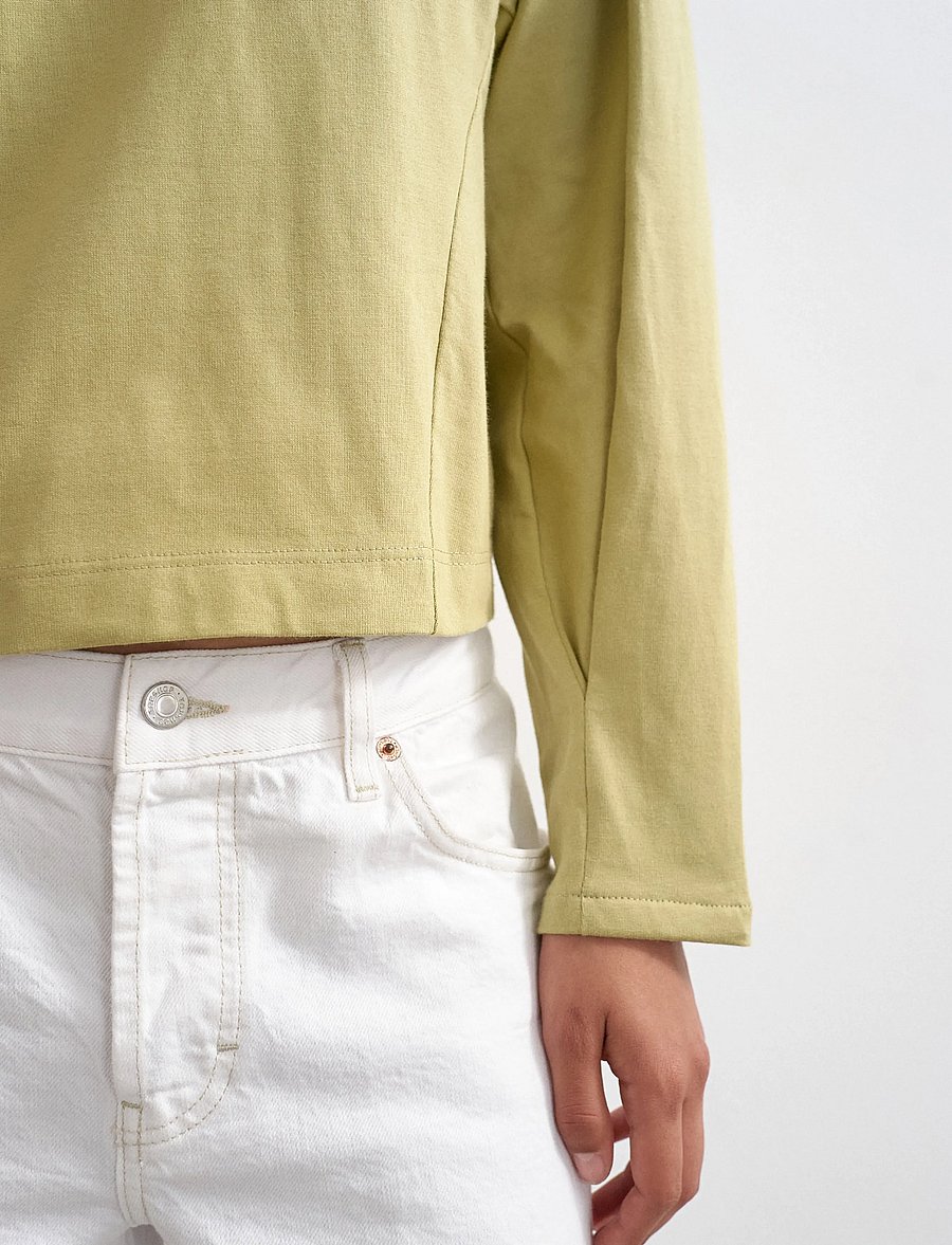 Topshop - TSROSA REGLAN CINCH CUFF TIE JRS - pikkade varrukatega topid - pale khaki - 4