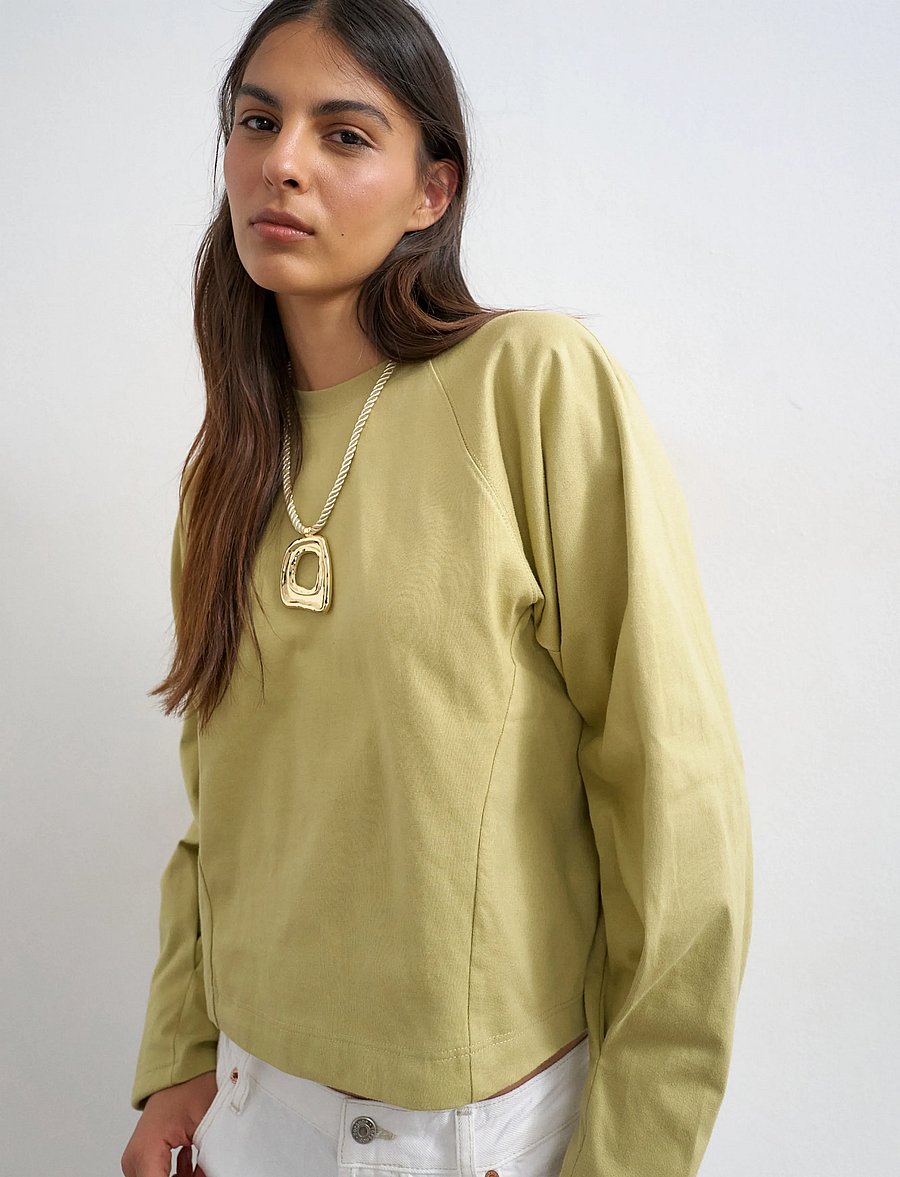 Topshop - TSROSA REGLAN CINCH CUFF TIE JRS - pikkade varrukatega topid - pale khaki - 5