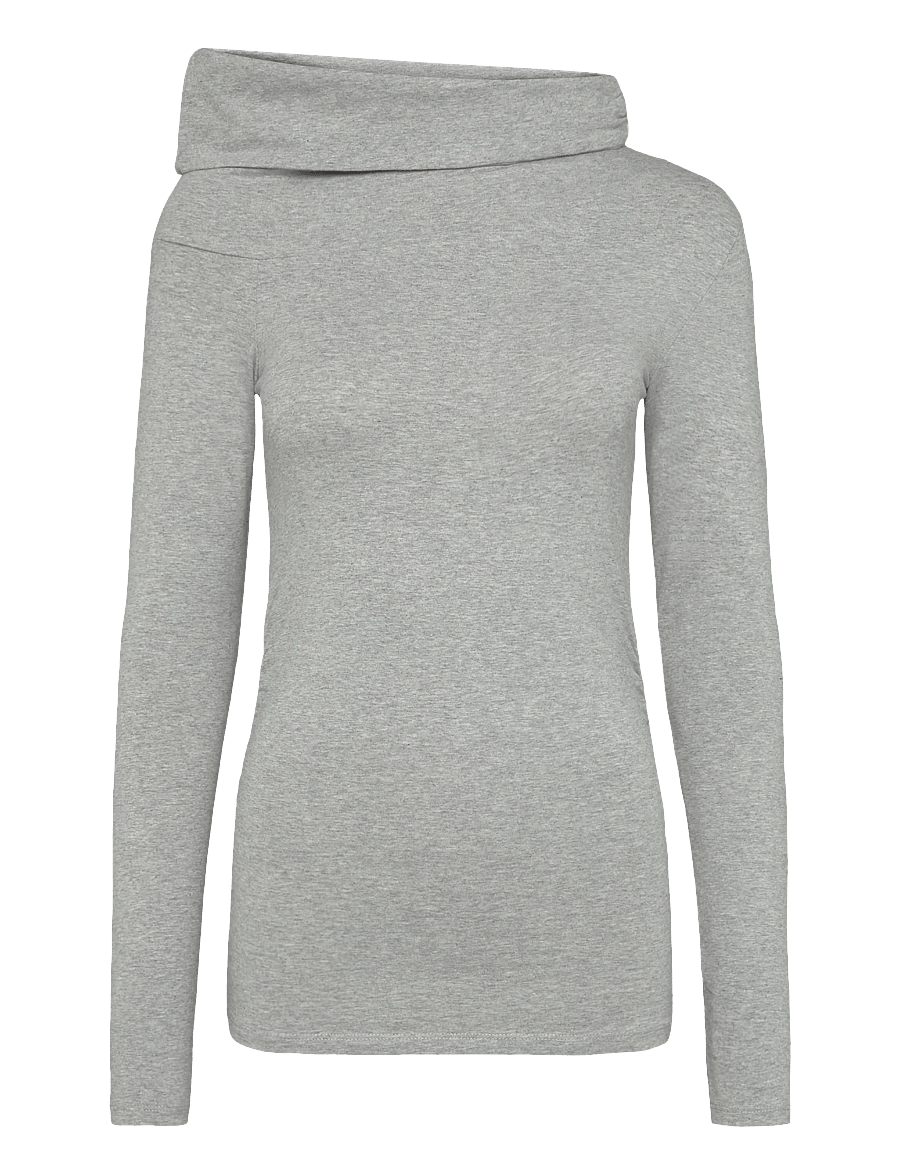 Topshop - TSBELLA OFF SHOULDER RUCHED TOP JRS - langærmede toppe - grey melange - 1