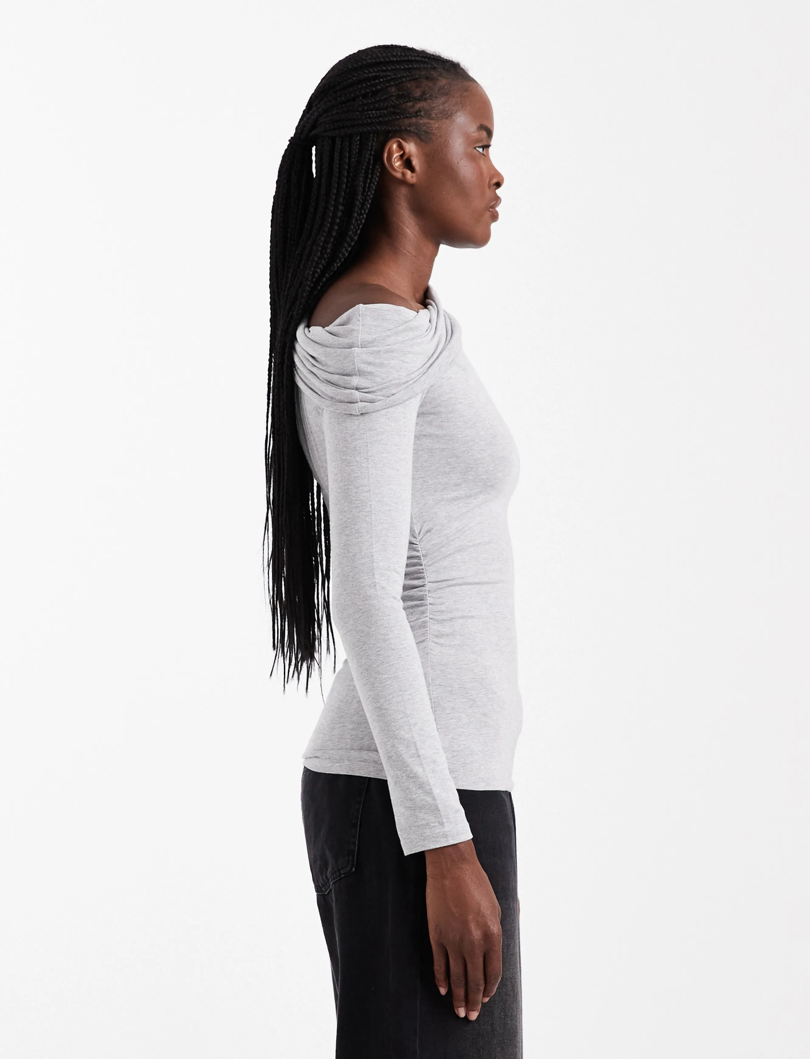 TOPSHOP Tsbella Off Shoulder Ruched Top Jrs toppar & linnen dam – bild 3
