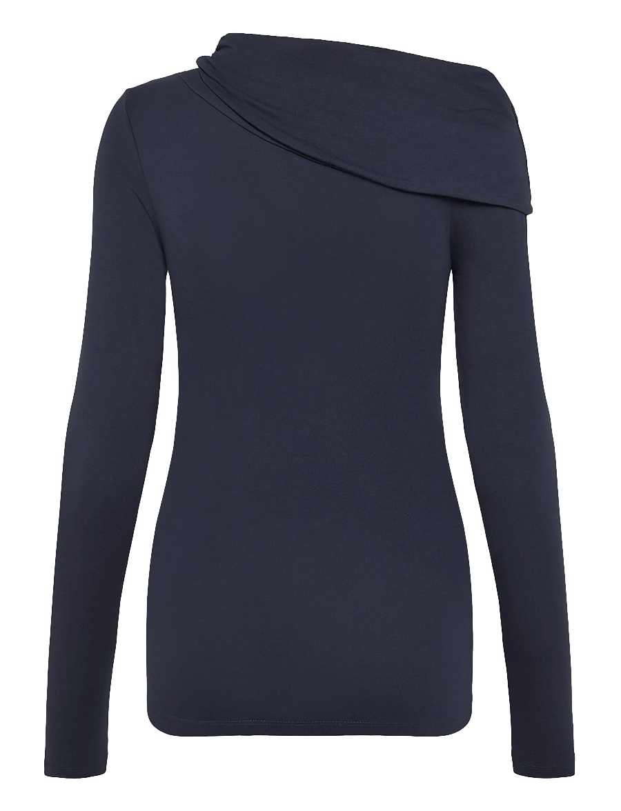 Topshop - TSBELLA OFF SHOULDER RUCHED TOP JRS - langærmede toppe - navy blazer - 2