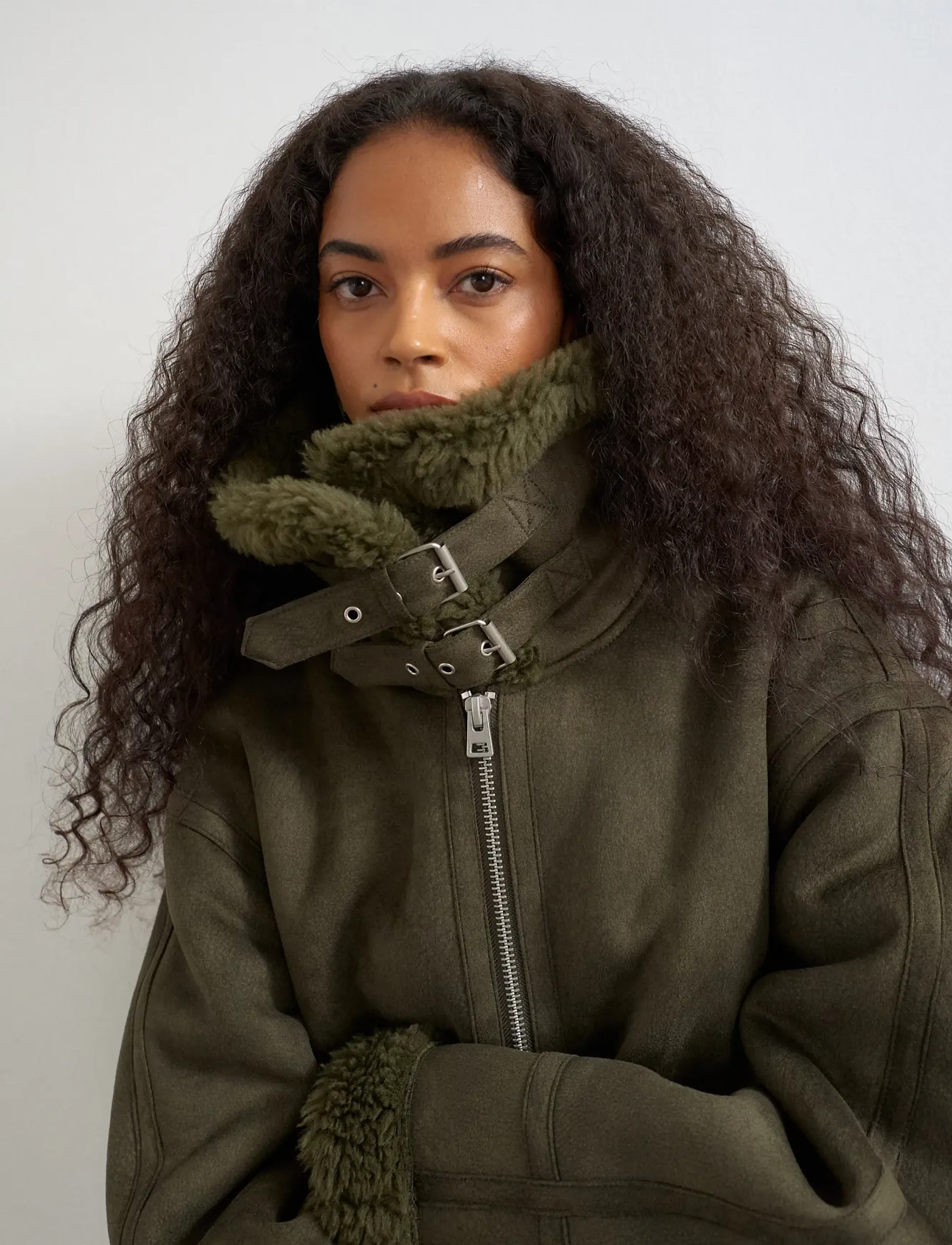TOPSHOP Tstilda Shearling Collar Jacket Otw pälsjackor dam – bild 6