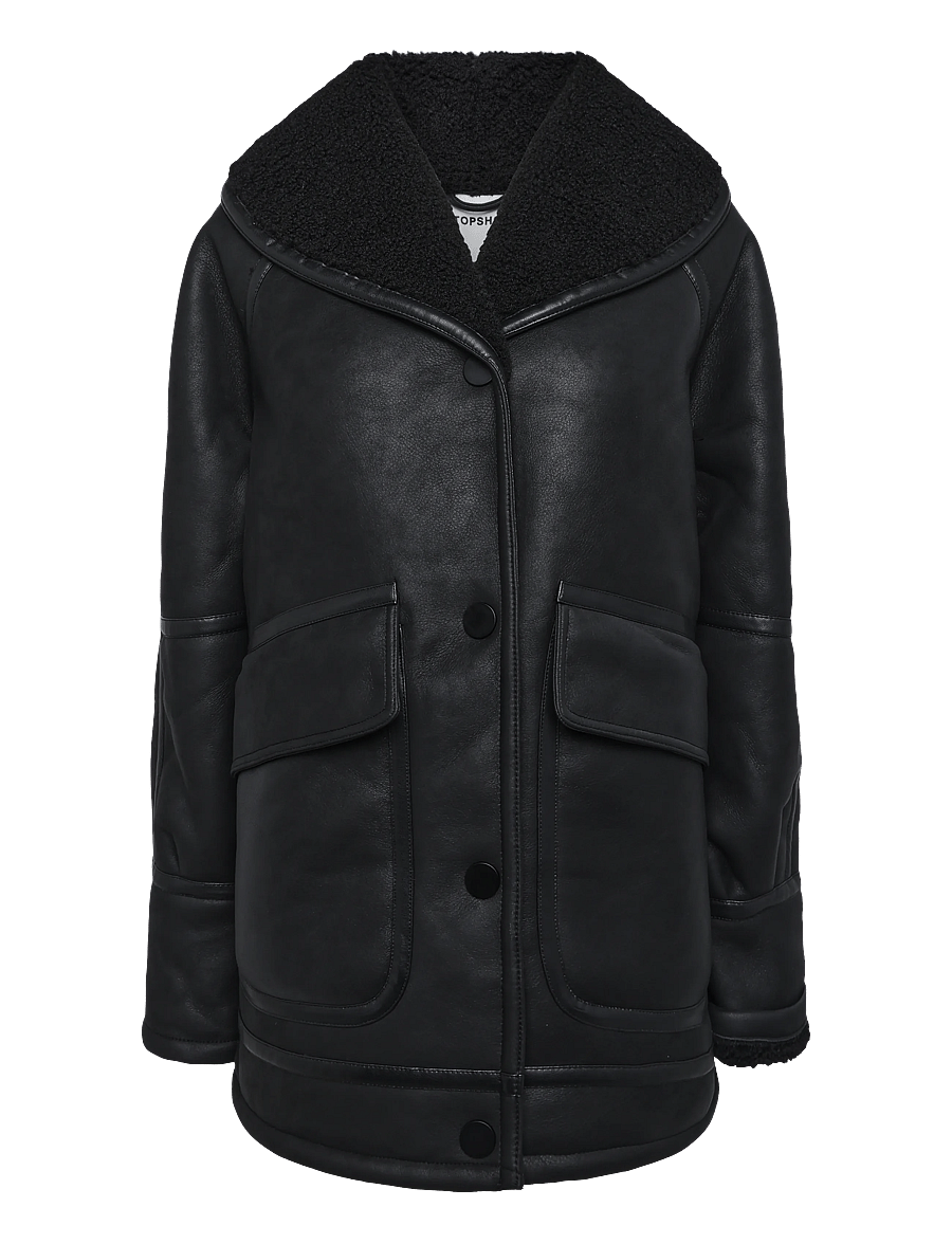 Topshop - TSTORA COATED JACKET OTW - mäntel - black - 1